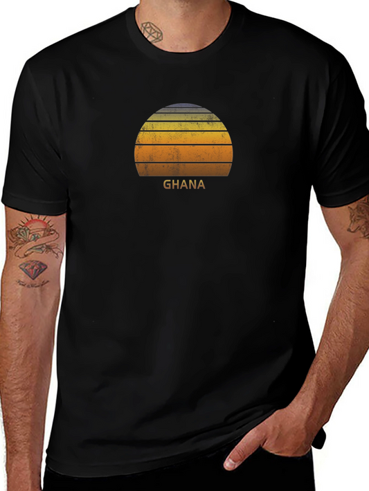Retro Ghana Sunset T-Shirt - Vintage Style Tee