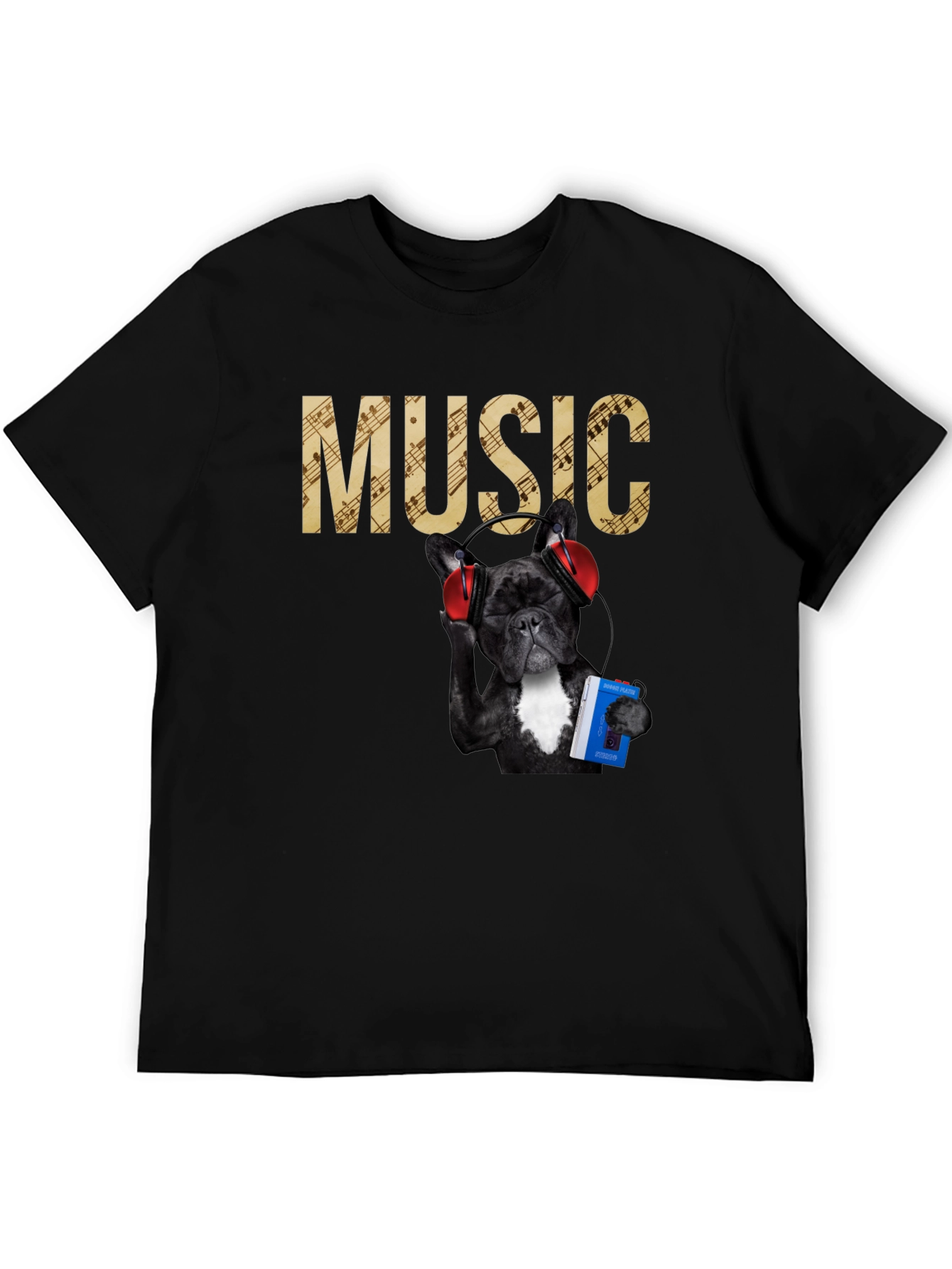 Music Lover Tee - Dog with Headphones