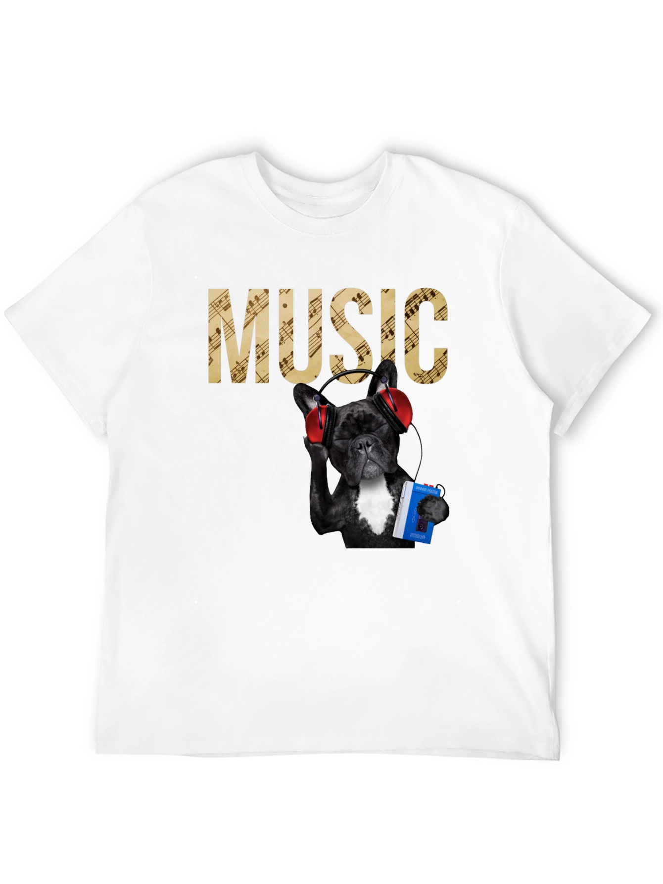 Music Lover Tee - Dog with Headphones