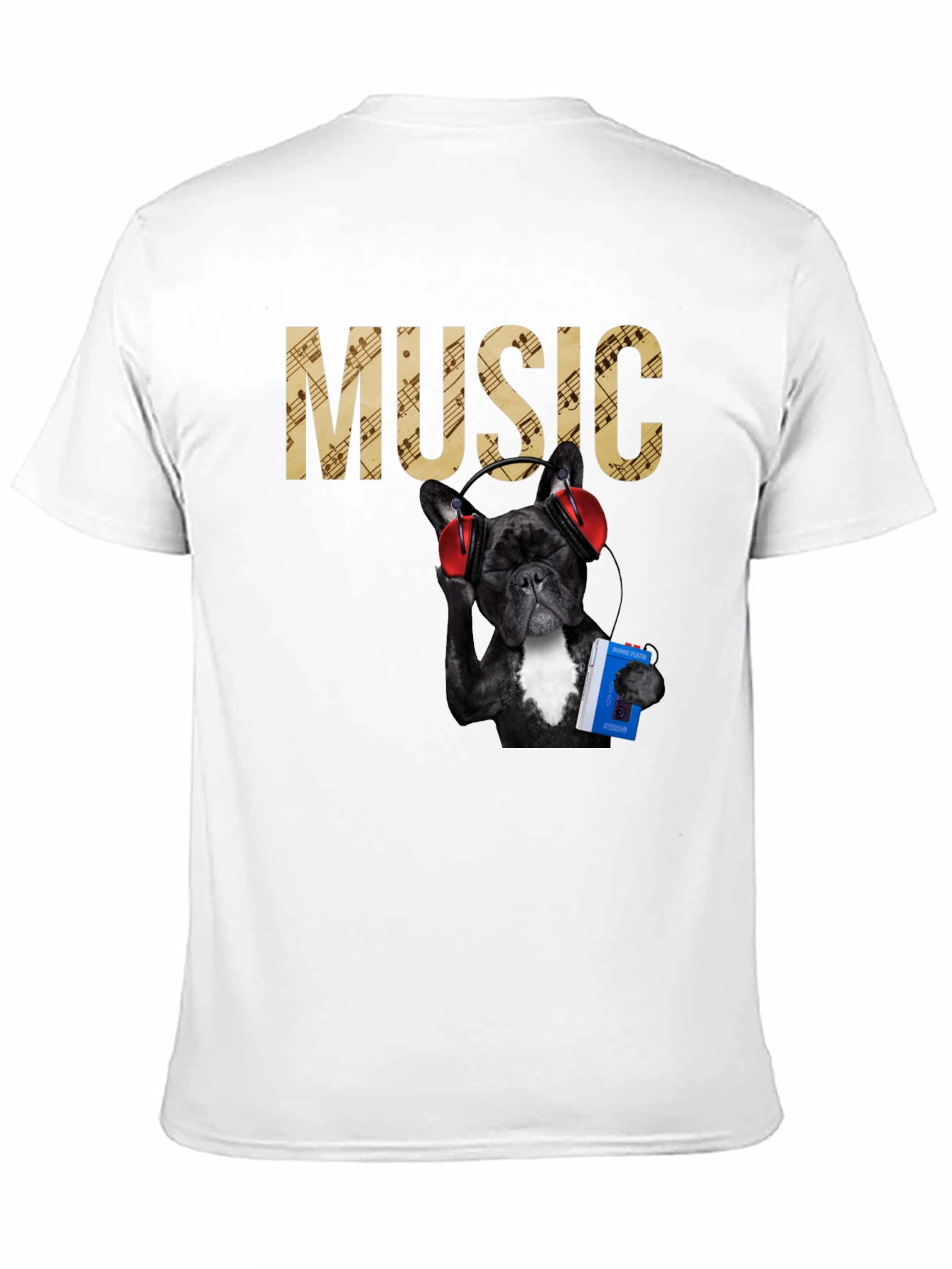 Music Lover Tee - Dog with Headphones