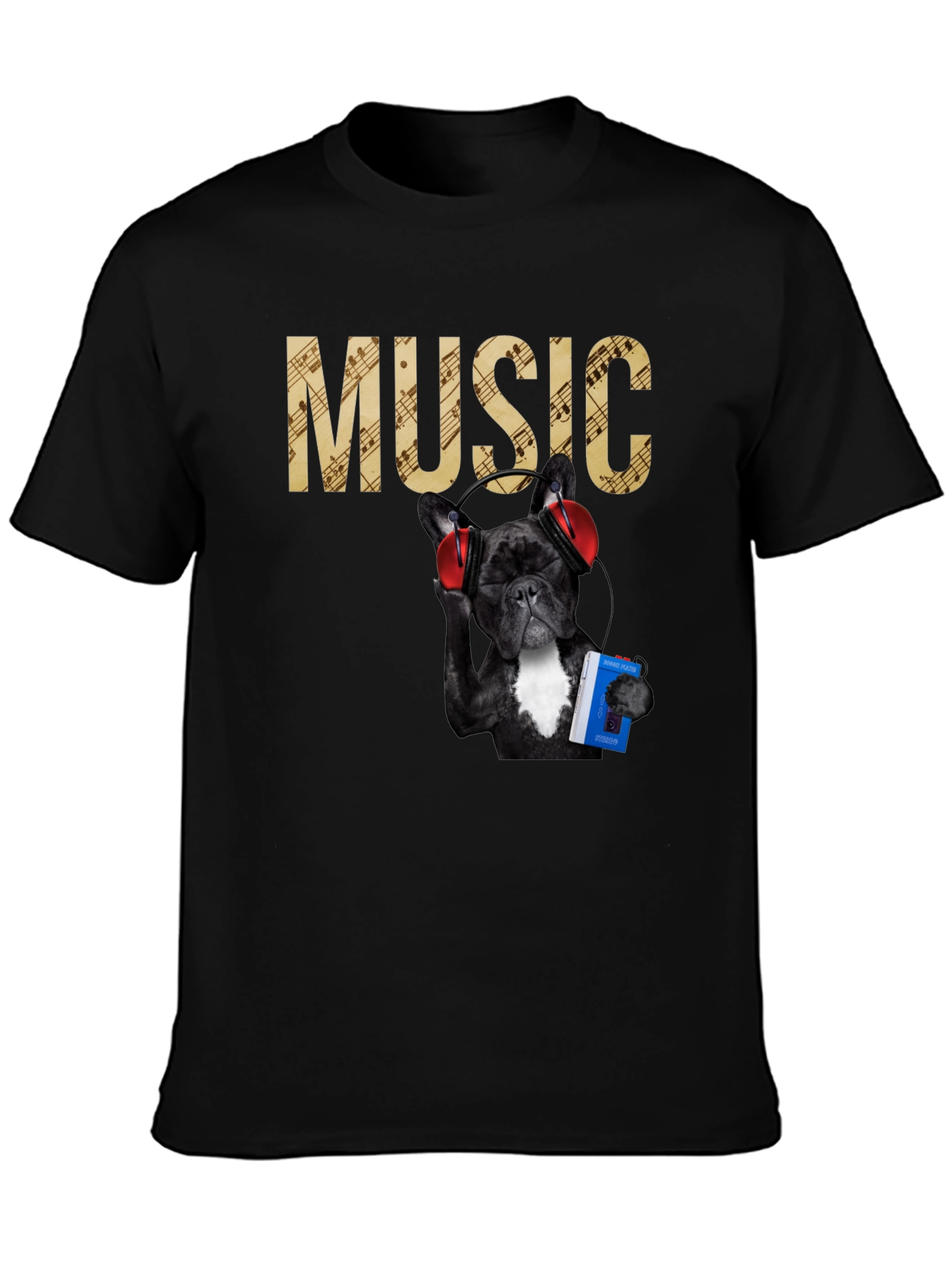 Music Lover Tee - Dog with Headphones