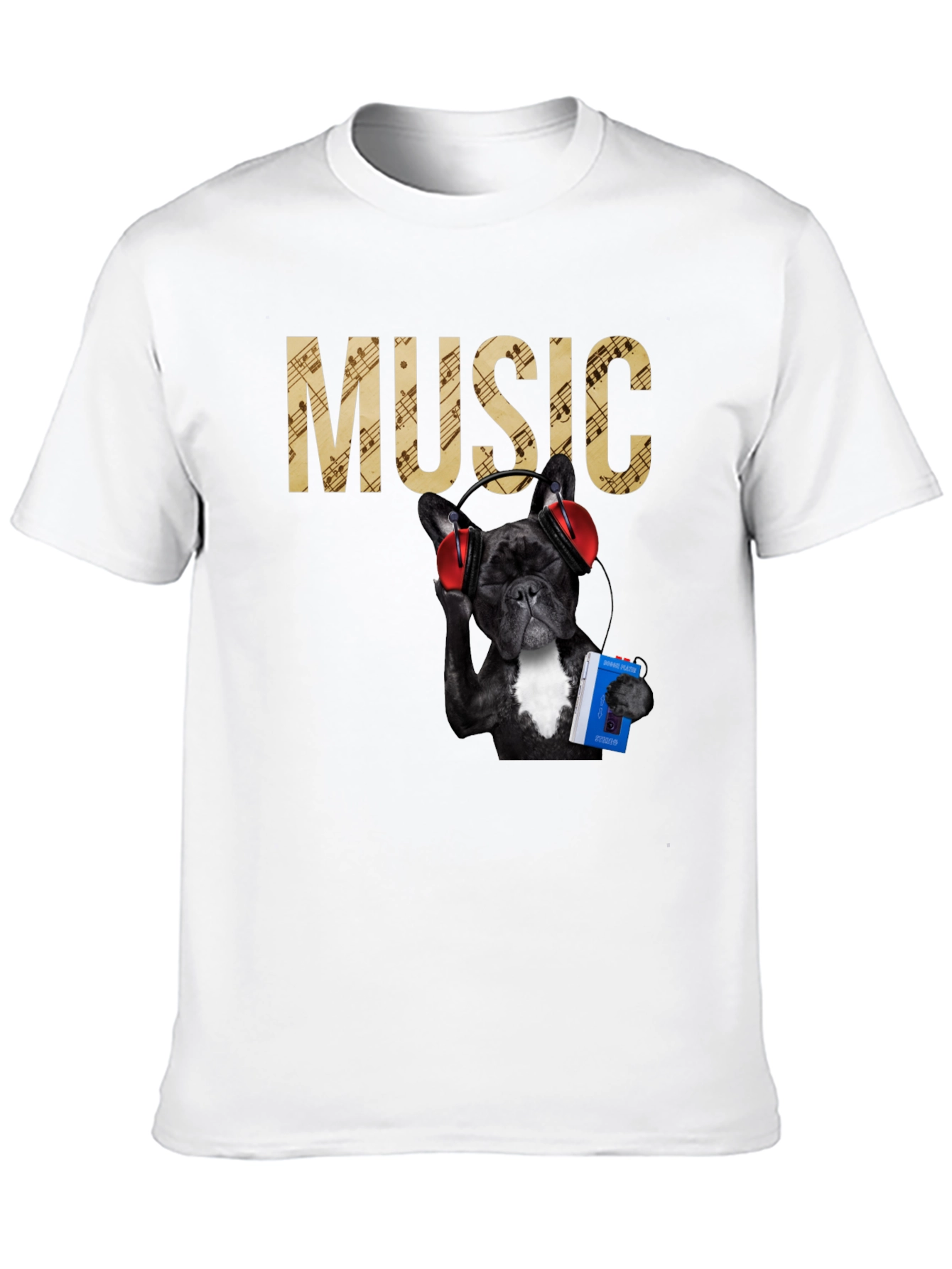 Music Lover Tee - Dog with Headphones