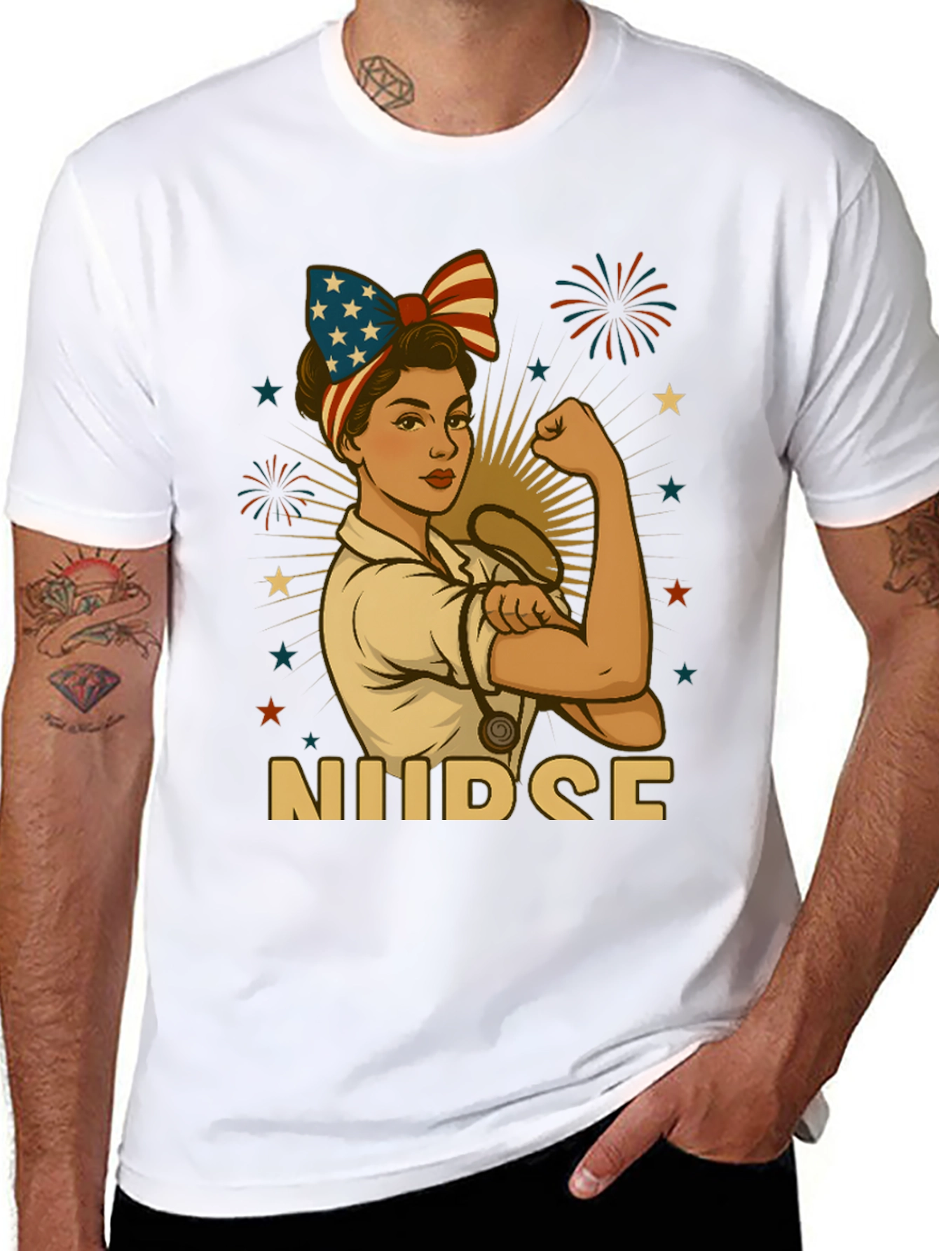 Patriotic Nurse T-Shirt - Strong Womens Apparel