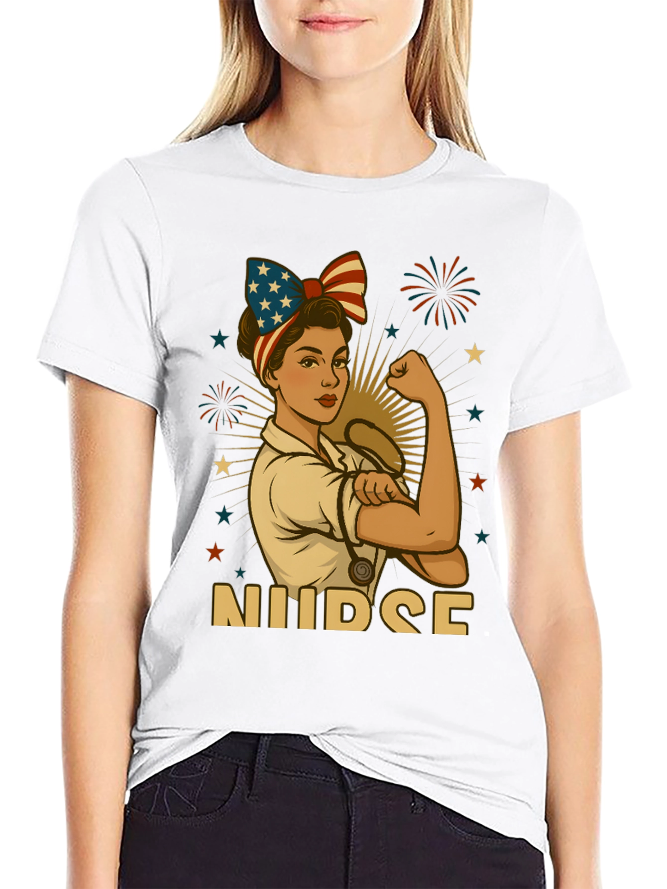 Patriotic Nurse T-Shirt - Strong Womens Apparel