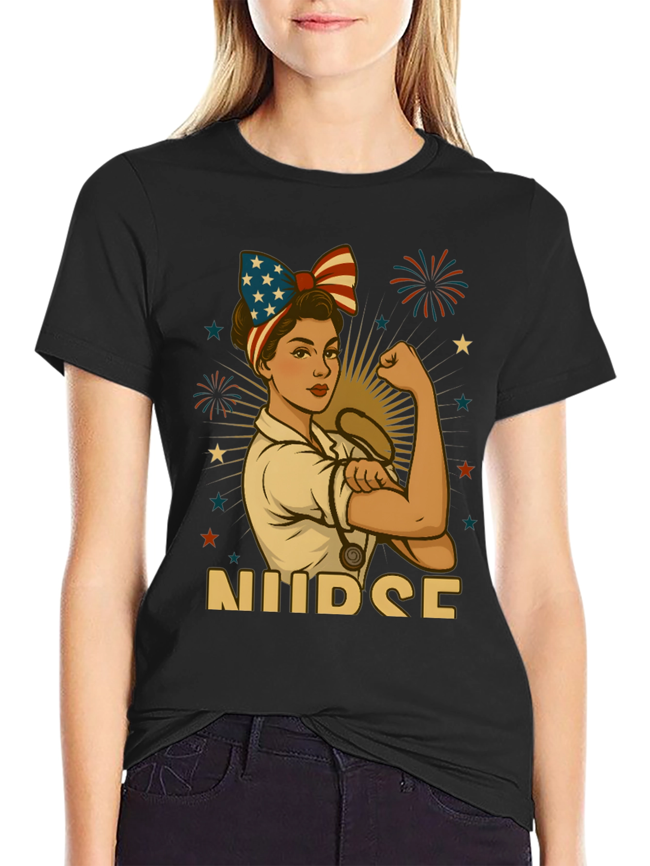 Patriotic Nurse T-Shirt - Strong Womens Apparel