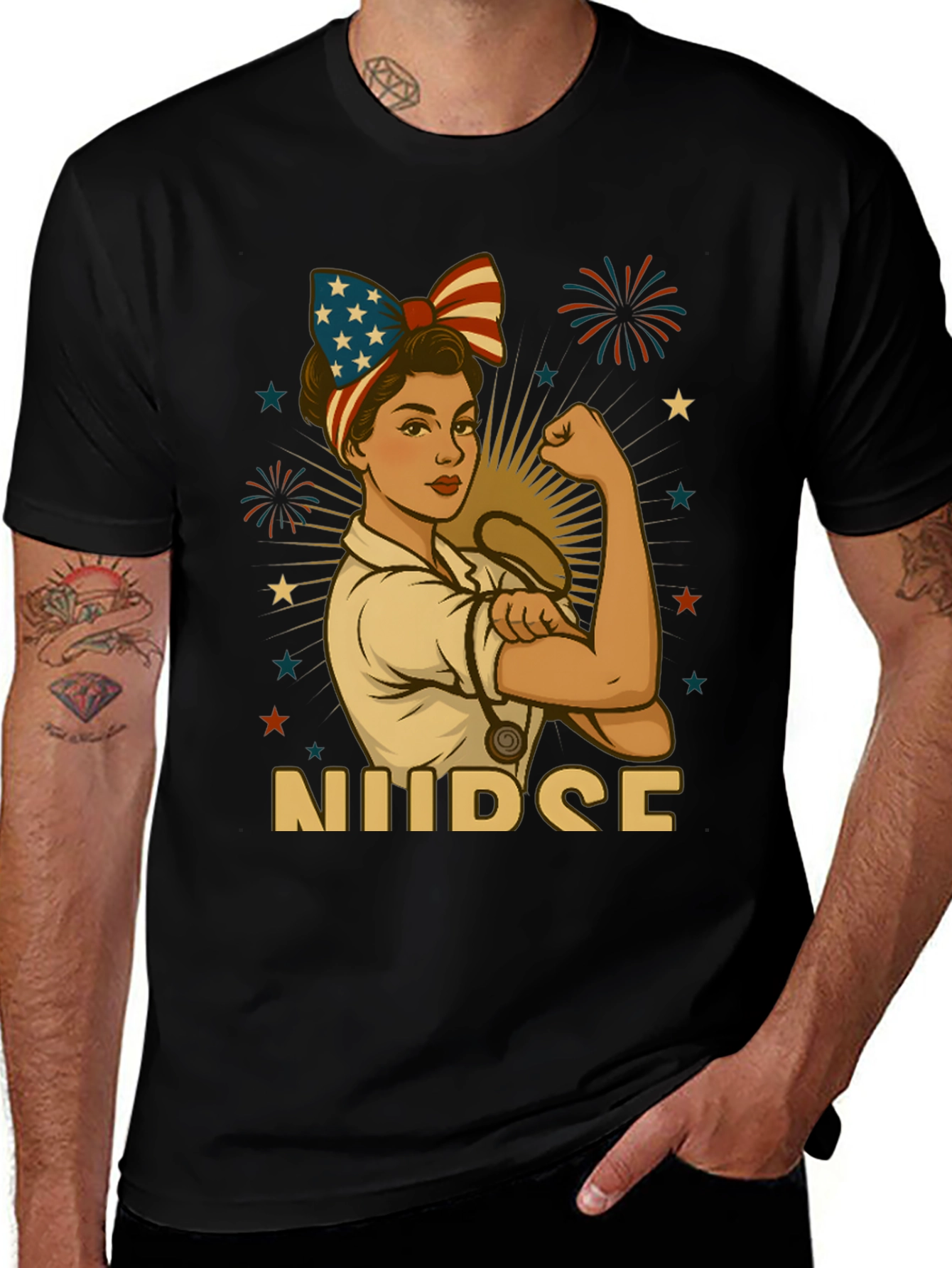 Patriotic Nurse T-Shirt - Strong Womens Apparel