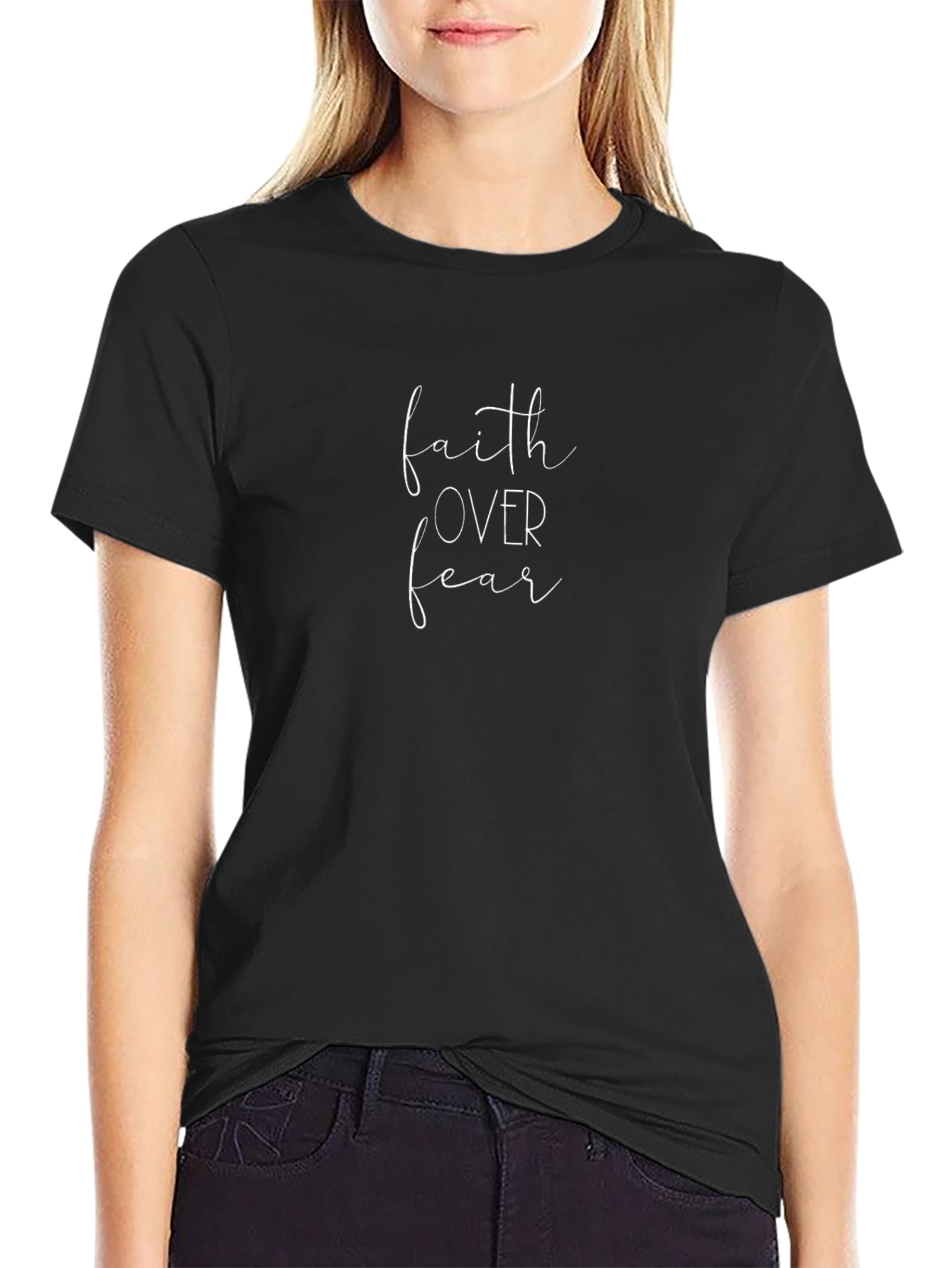 Faith Over Fear Black Graphic Tee