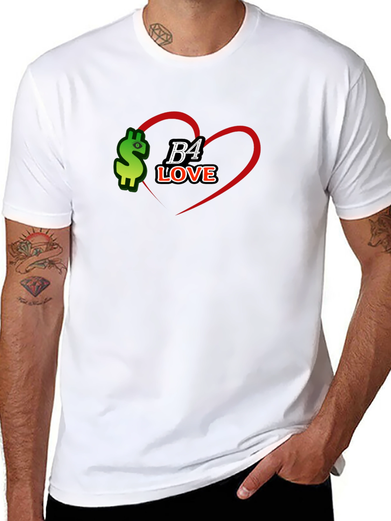 B4 Love Black Tee - Stylish Graphic Print T-Shirt