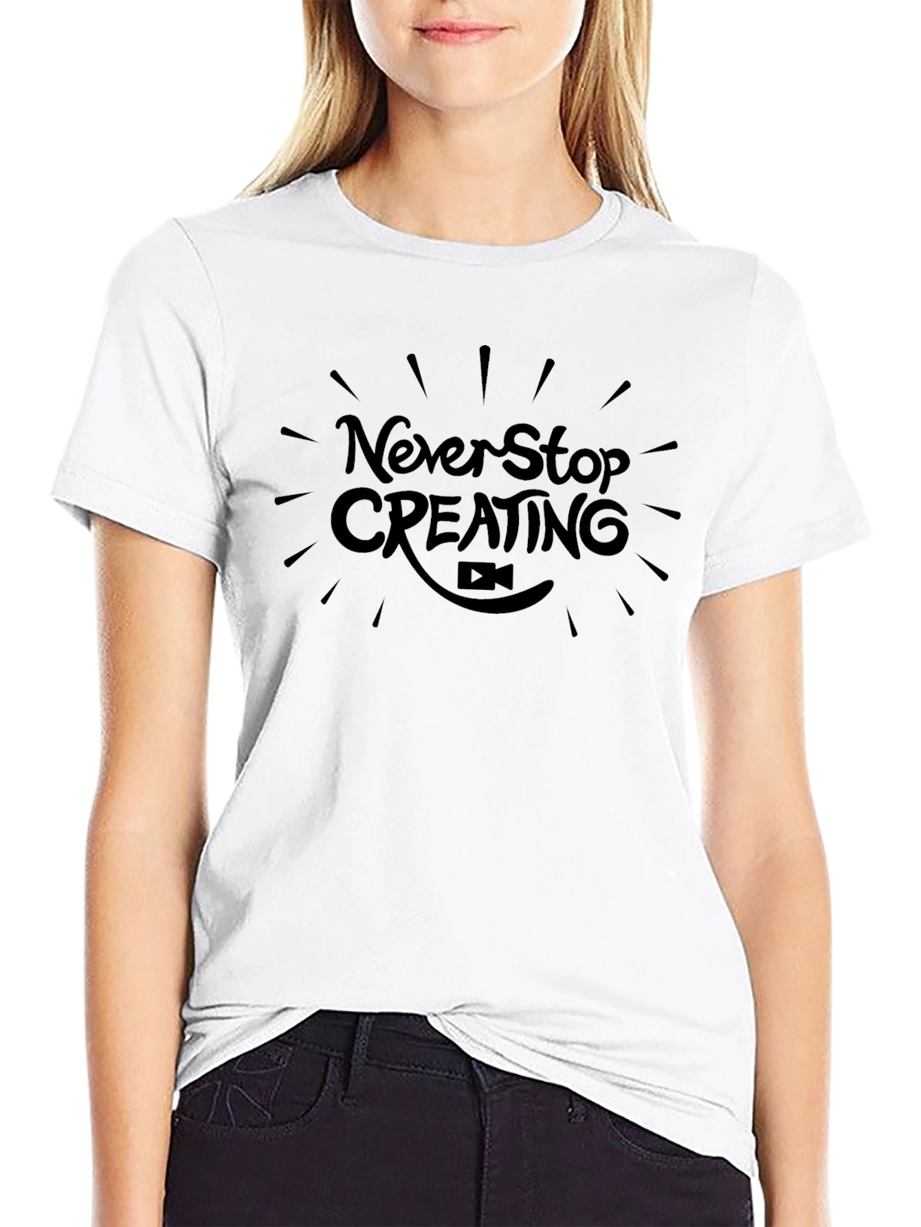 Never Stop Creating Black T-Shirt