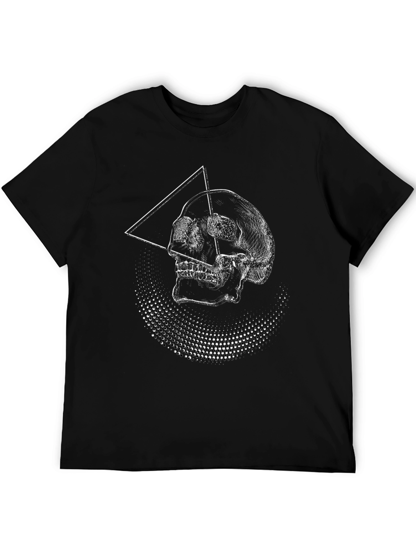 Geometric Skull Graphic Black T-Shirt