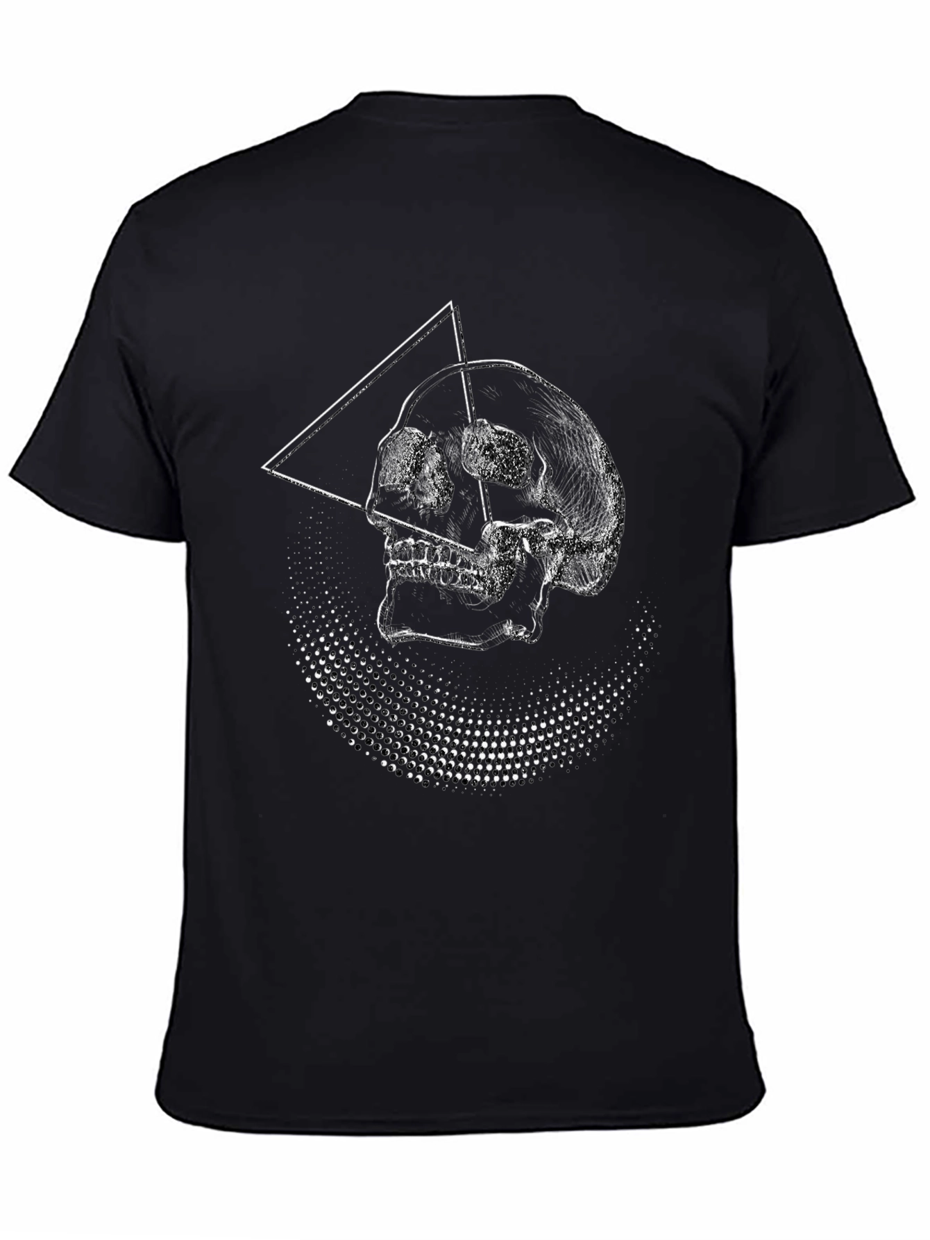 Geometric Skull Graphic Black T-Shirt