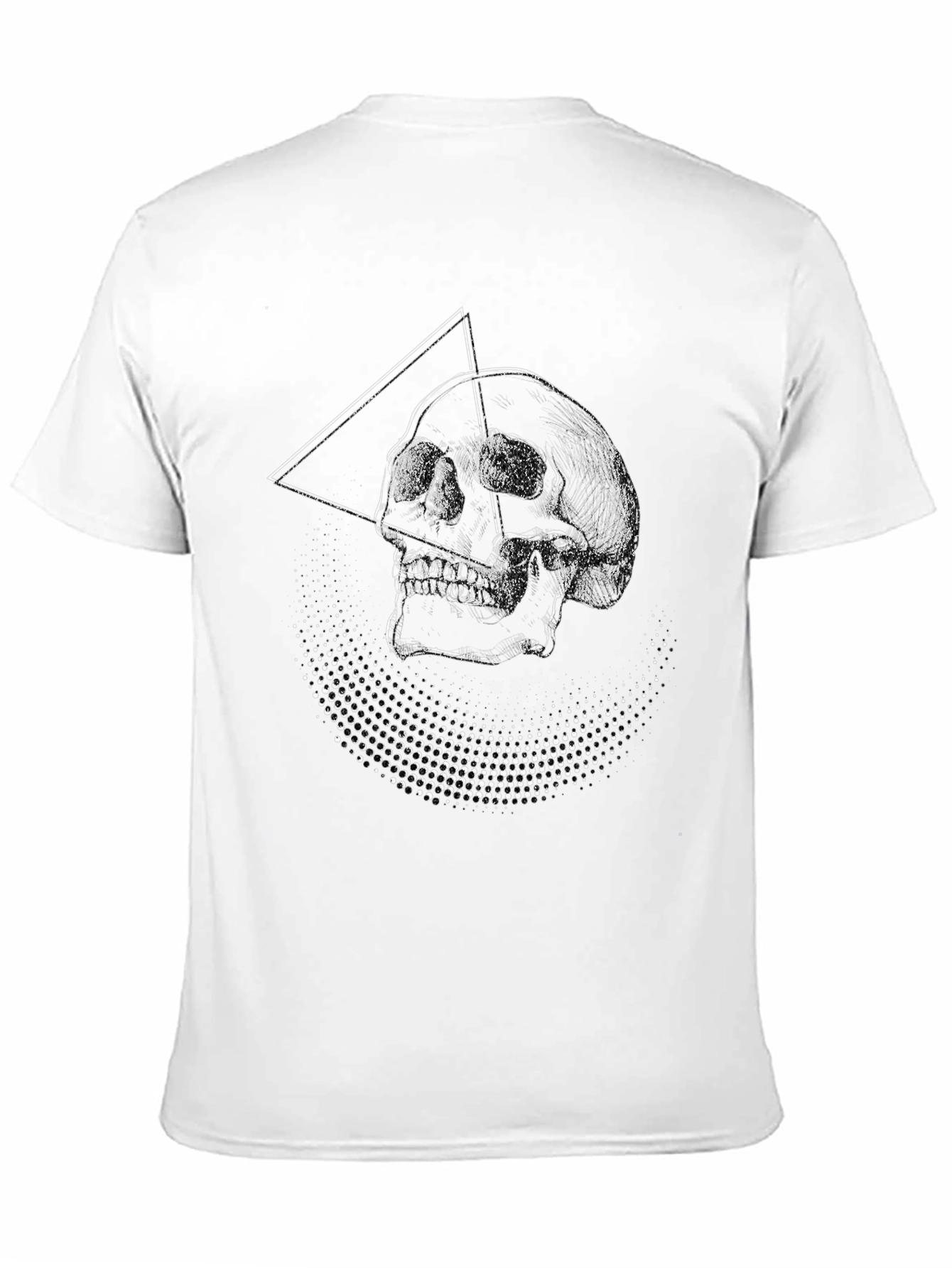 Geometric Skull Graphic Black T-Shirt
