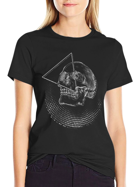 Geometric Skull Graphic Black T-Shirt