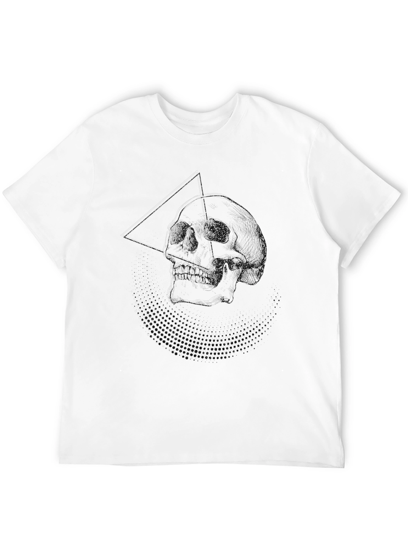 Geometric Skull Graphic Black T-Shirt