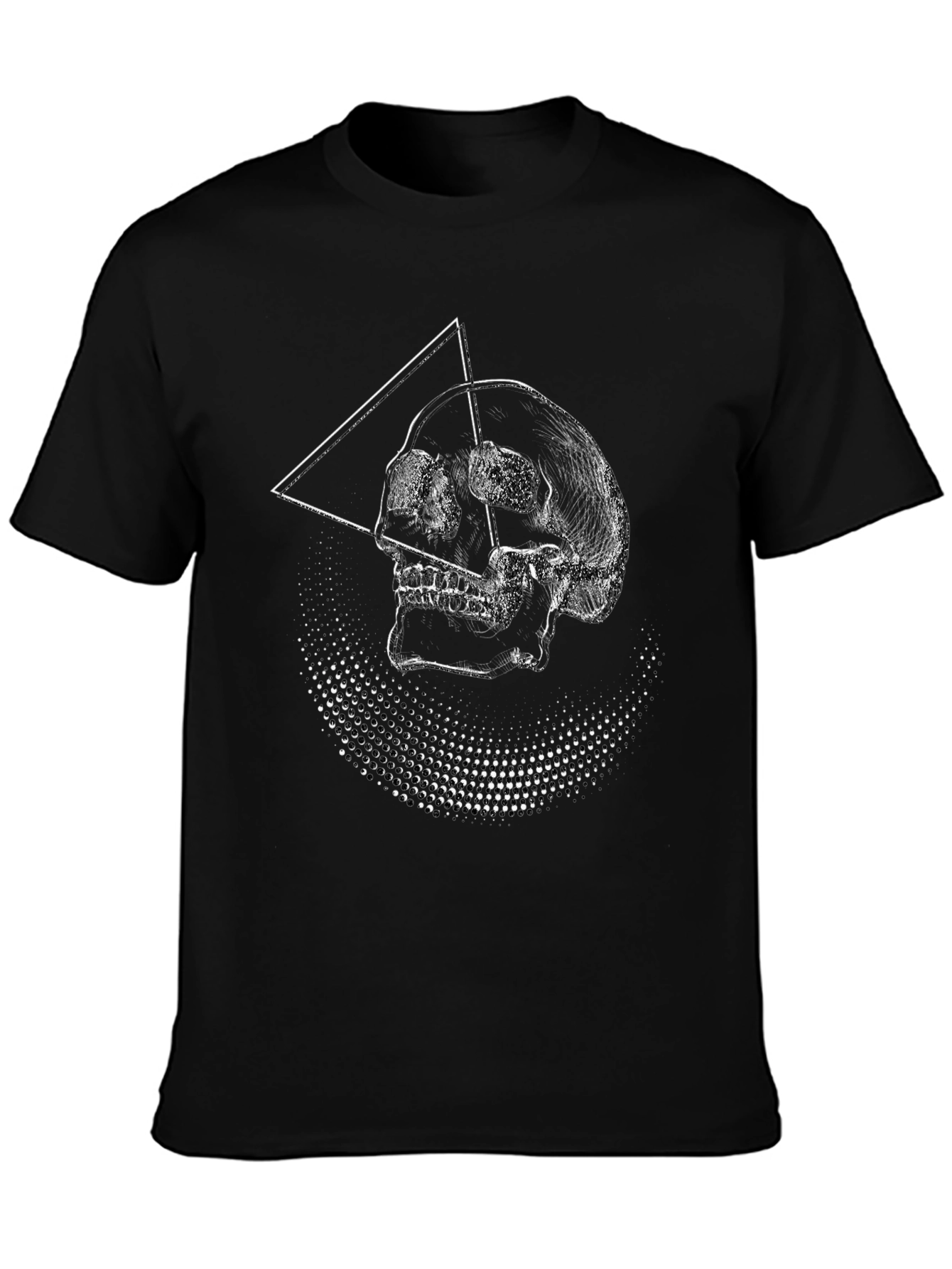 Geometric Skull Graphic Black T-Shirt