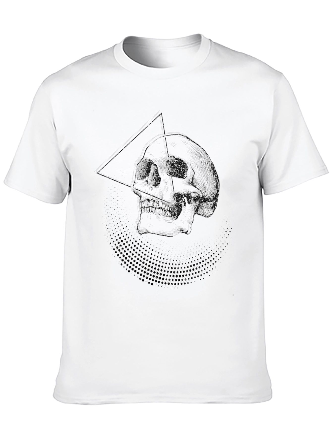 Geometric Skull Graphic Black T-Shirt