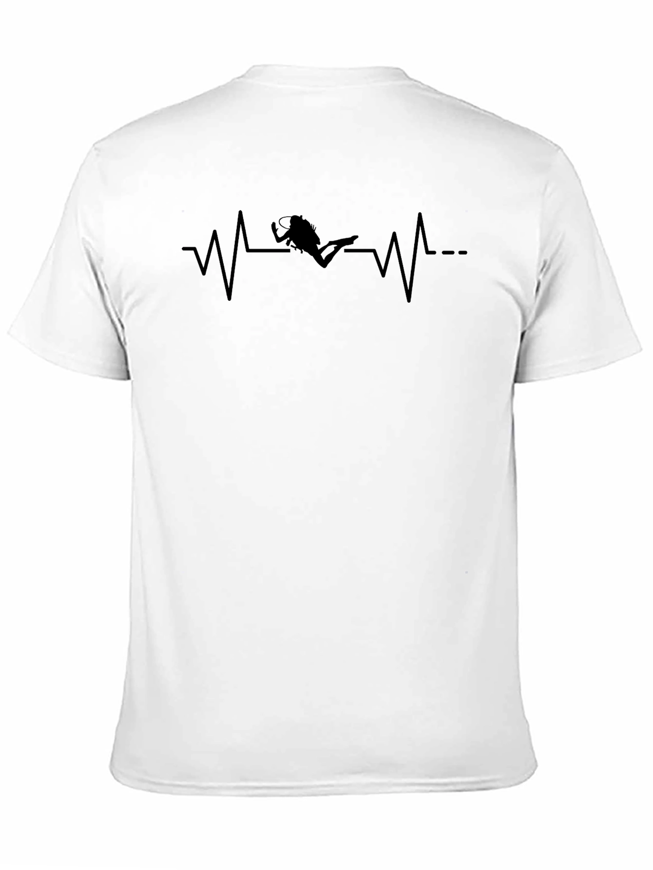 Diver Heartbeat Graphic T-Shirt - Black