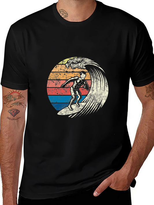 Retro Surfer T-Shirt - Vintage Wave Rider Design