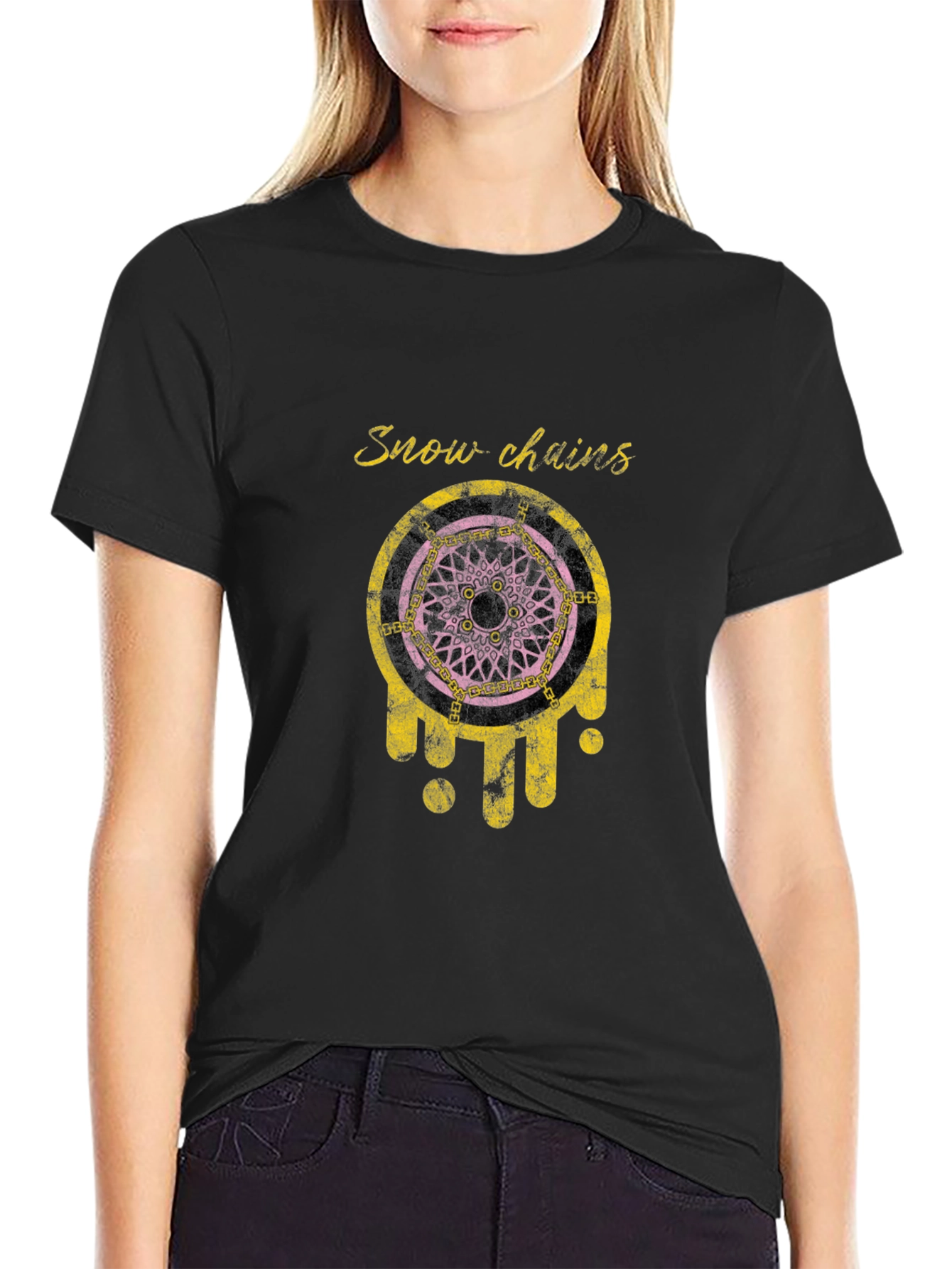 Snow Chains Graphic T-Shirt - Black