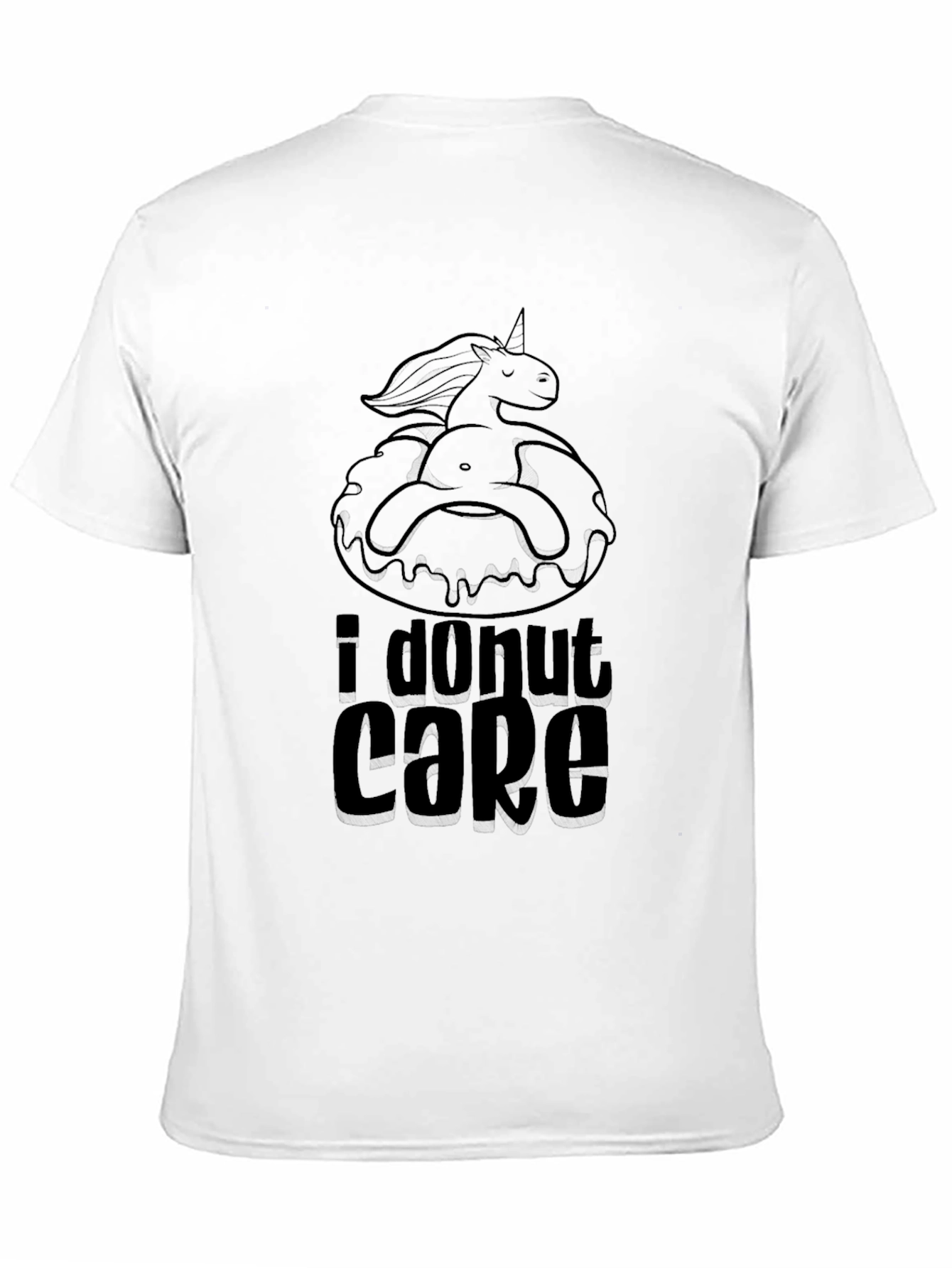 I Donut Care Black T-Shirt Funny Graphic Tee