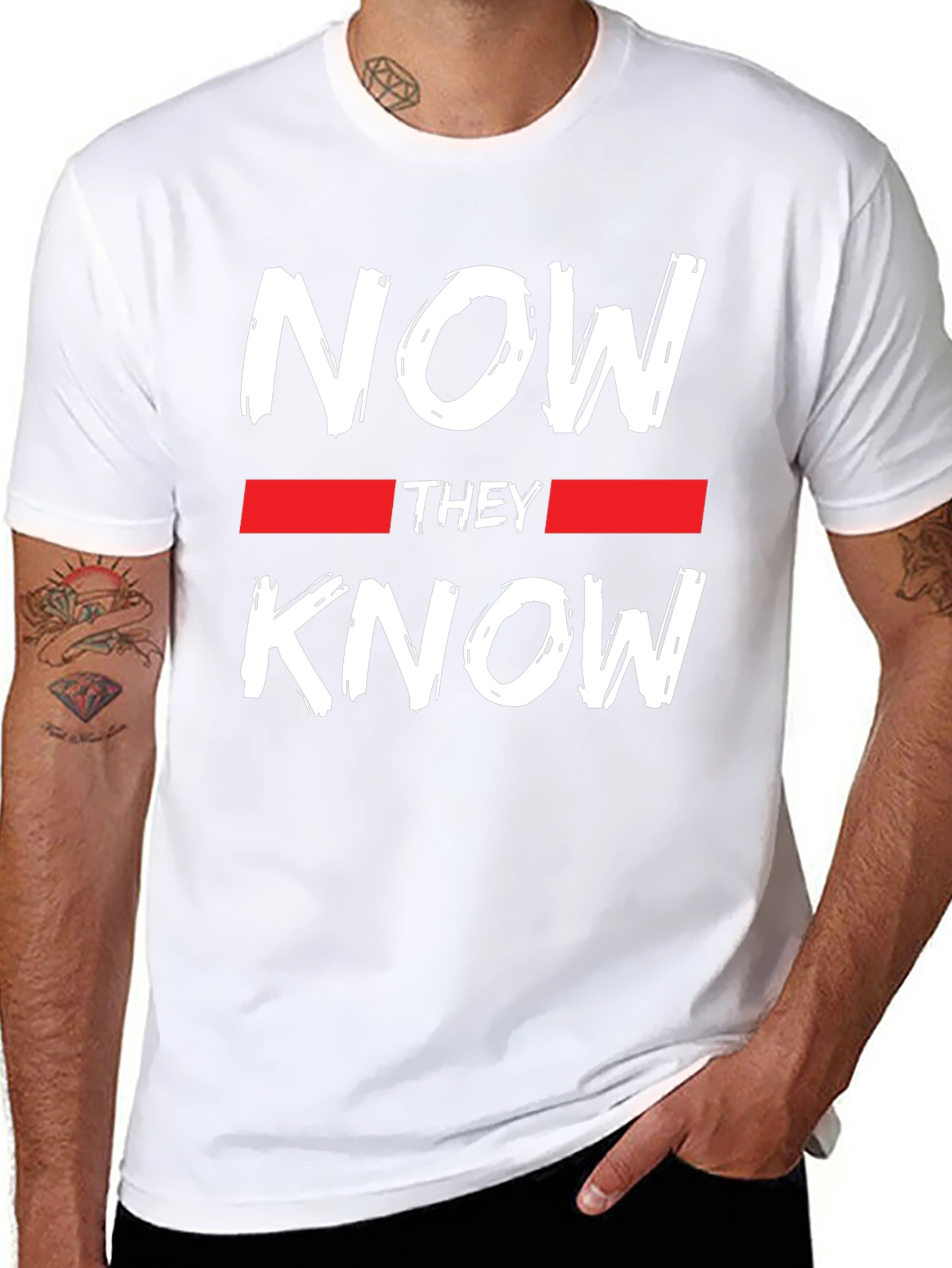 Now They Know Graphic Tee - Black Casual T-Shirt
