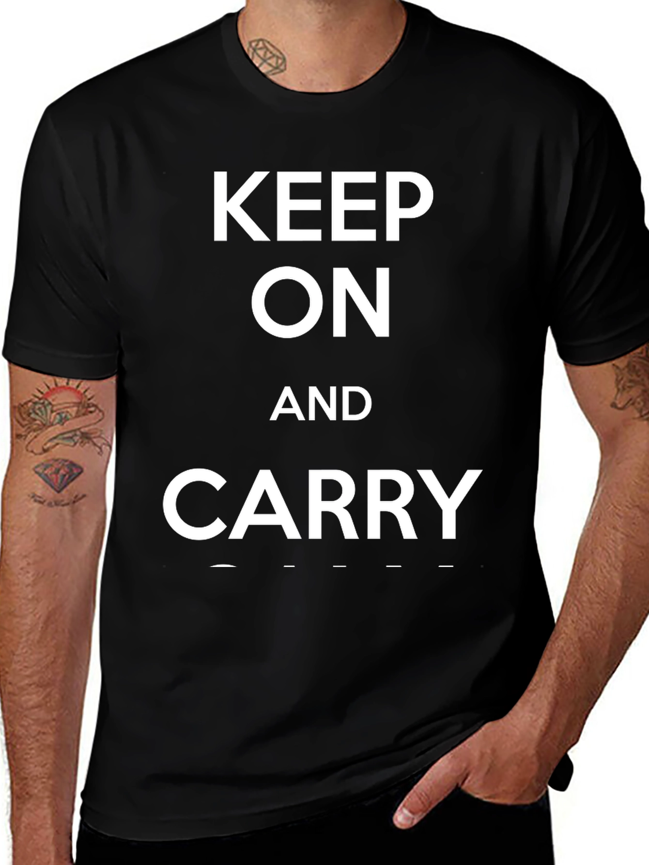Keep On and Carry Black Graphic Tee