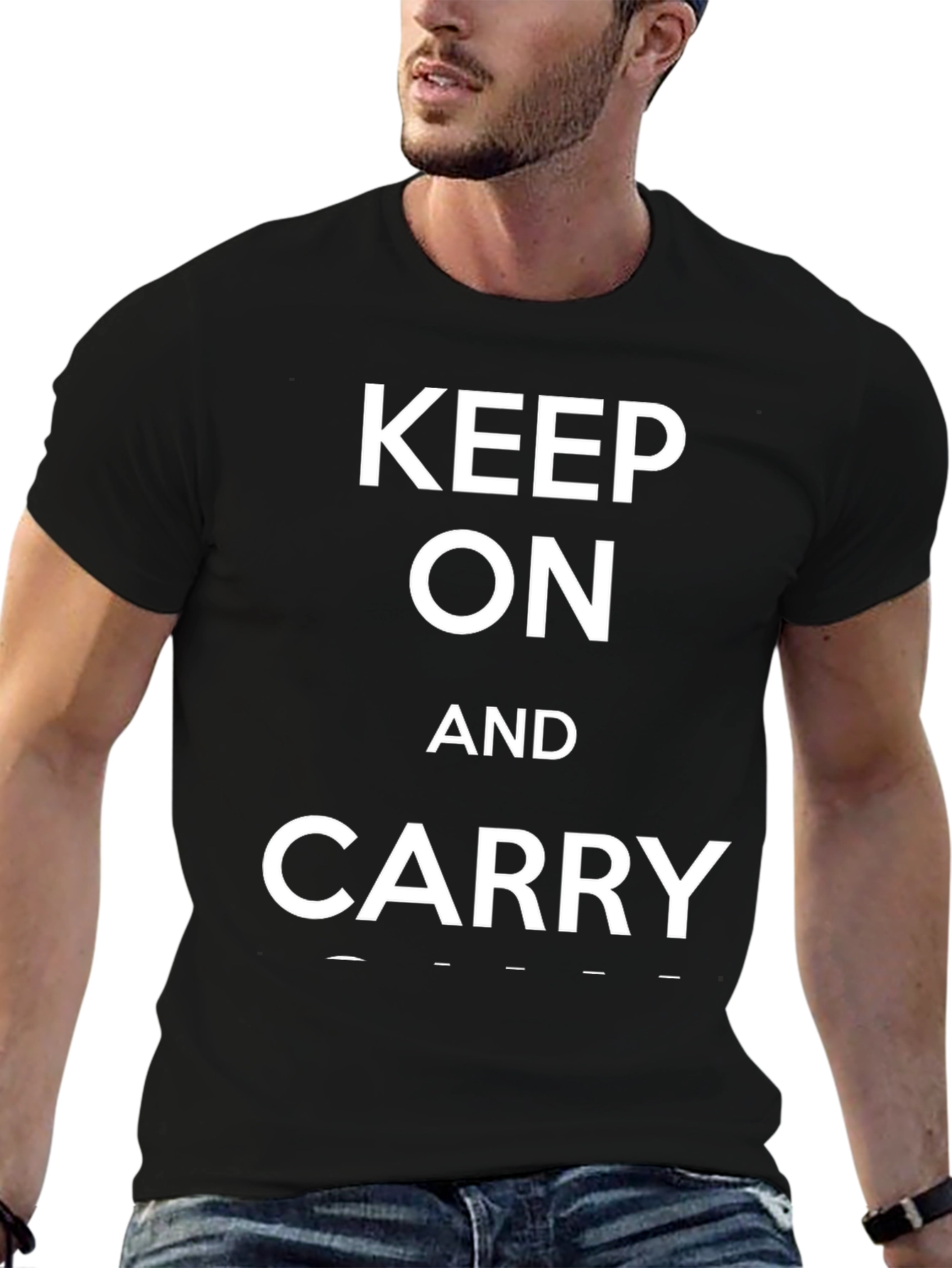 Keep On and Carry Black Graphic Tee