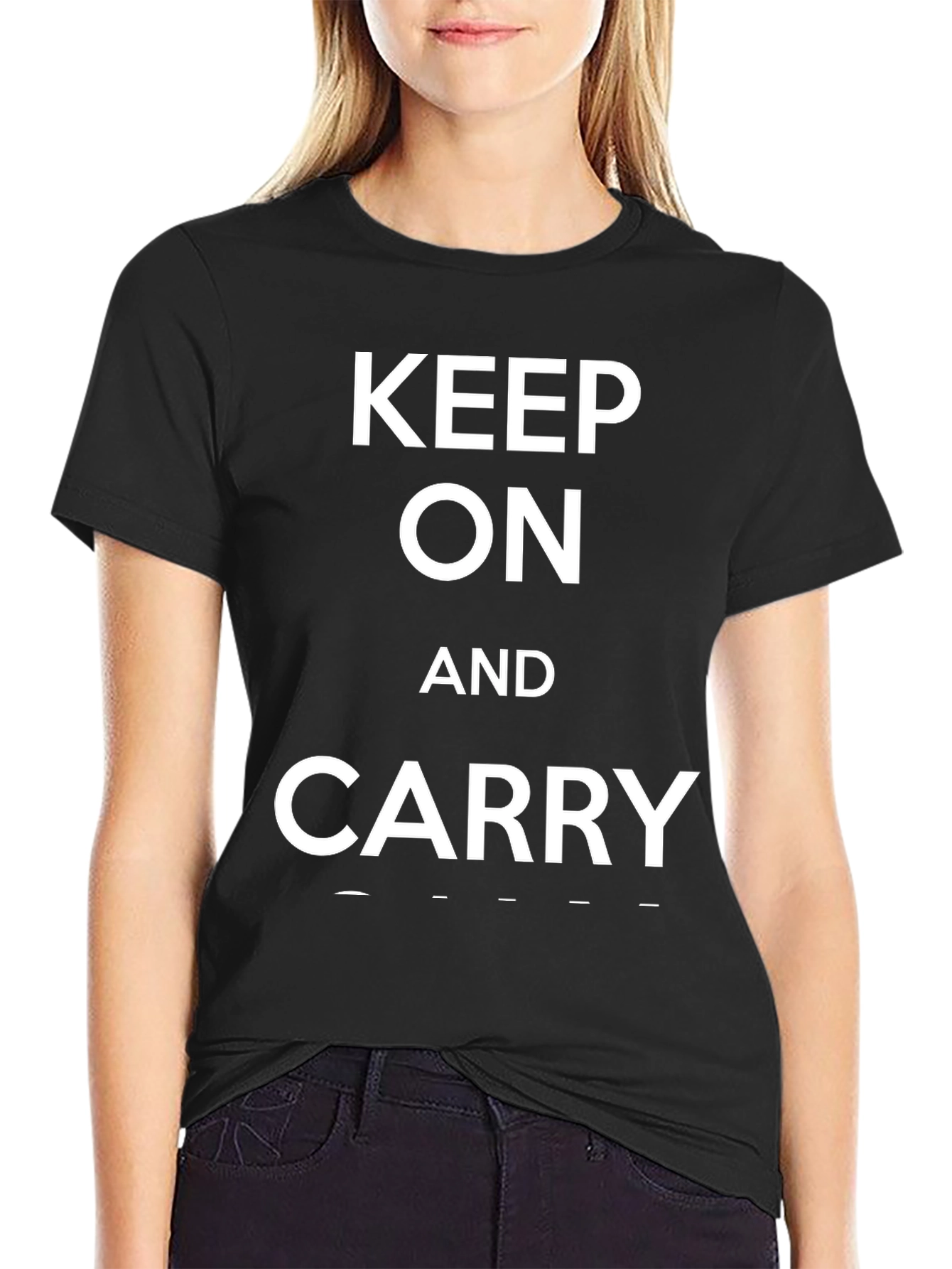 Keep On and Carry Black Graphic Tee