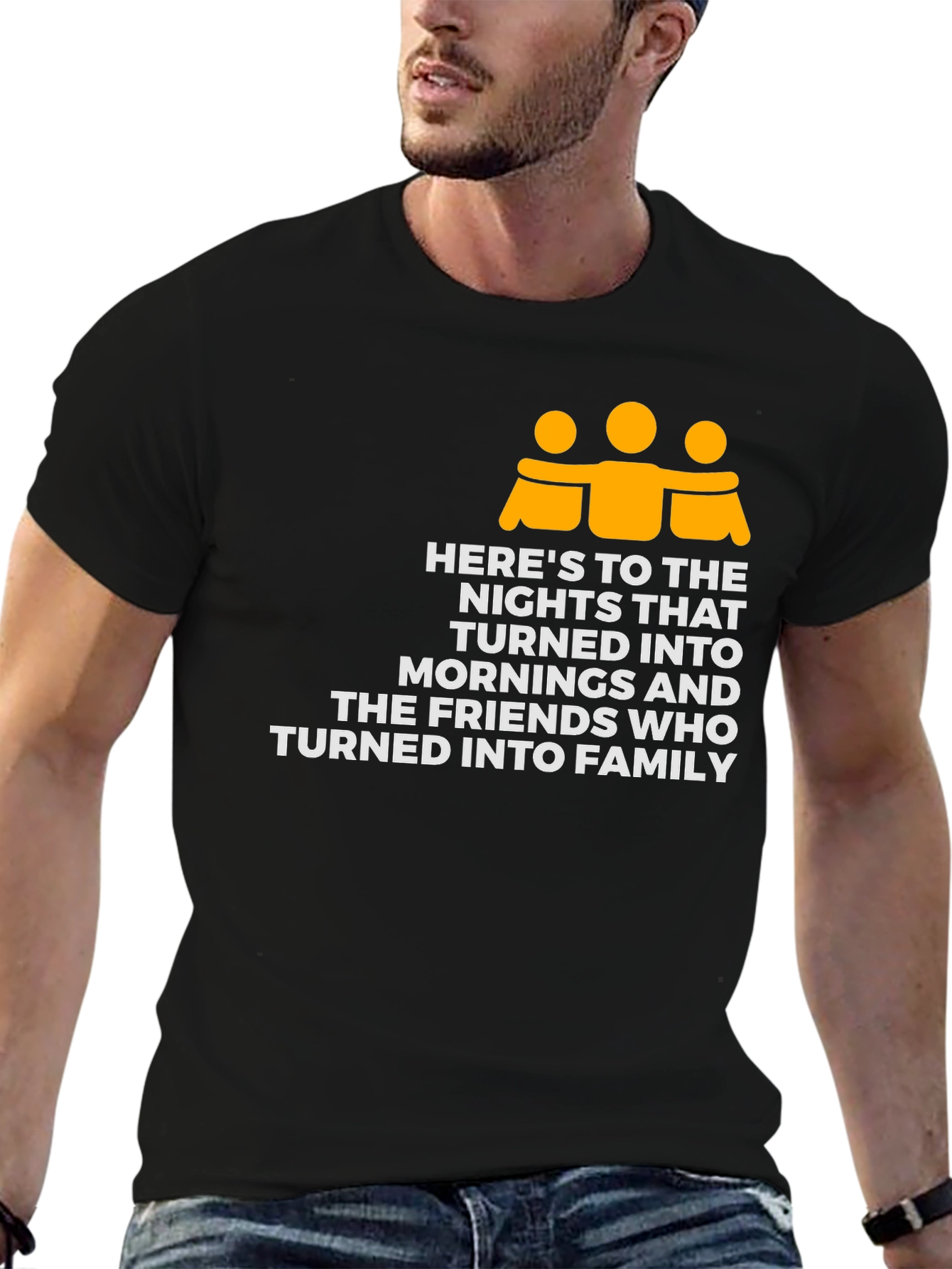 Friends Turned Family T-Shirt - Nights Into Mornings