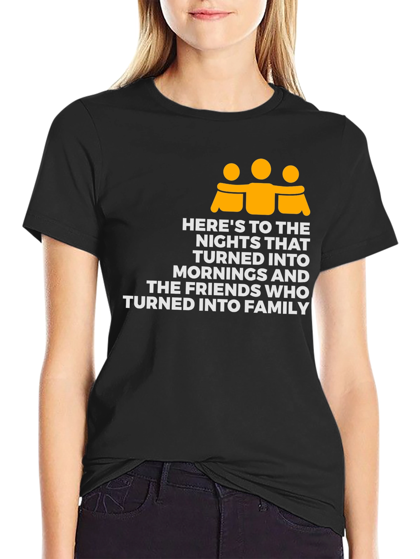 Friends Turned Family T-Shirt - Nights Into Mornings