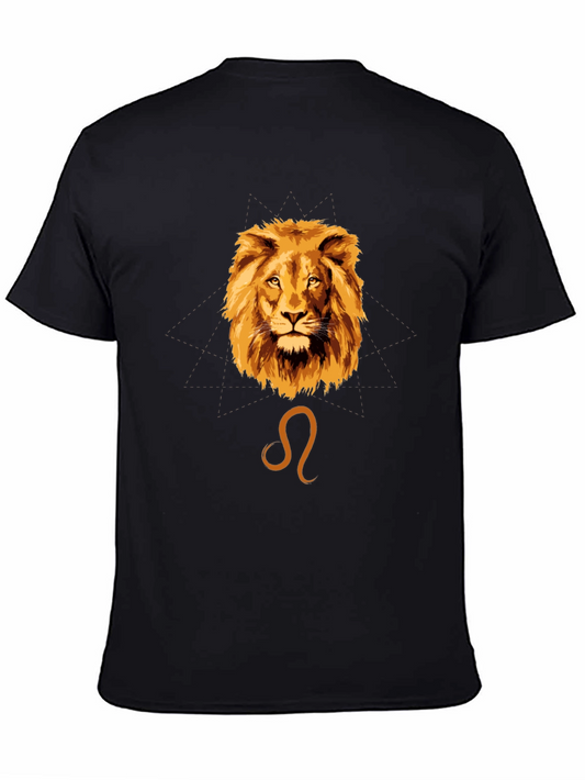 Leo Zodiac Graphic Tee - Black Cotton T-Shirt