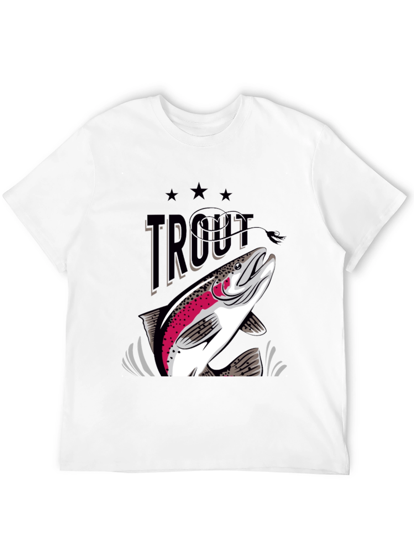 Trout Graphic Print Crew Neck T-Shirt