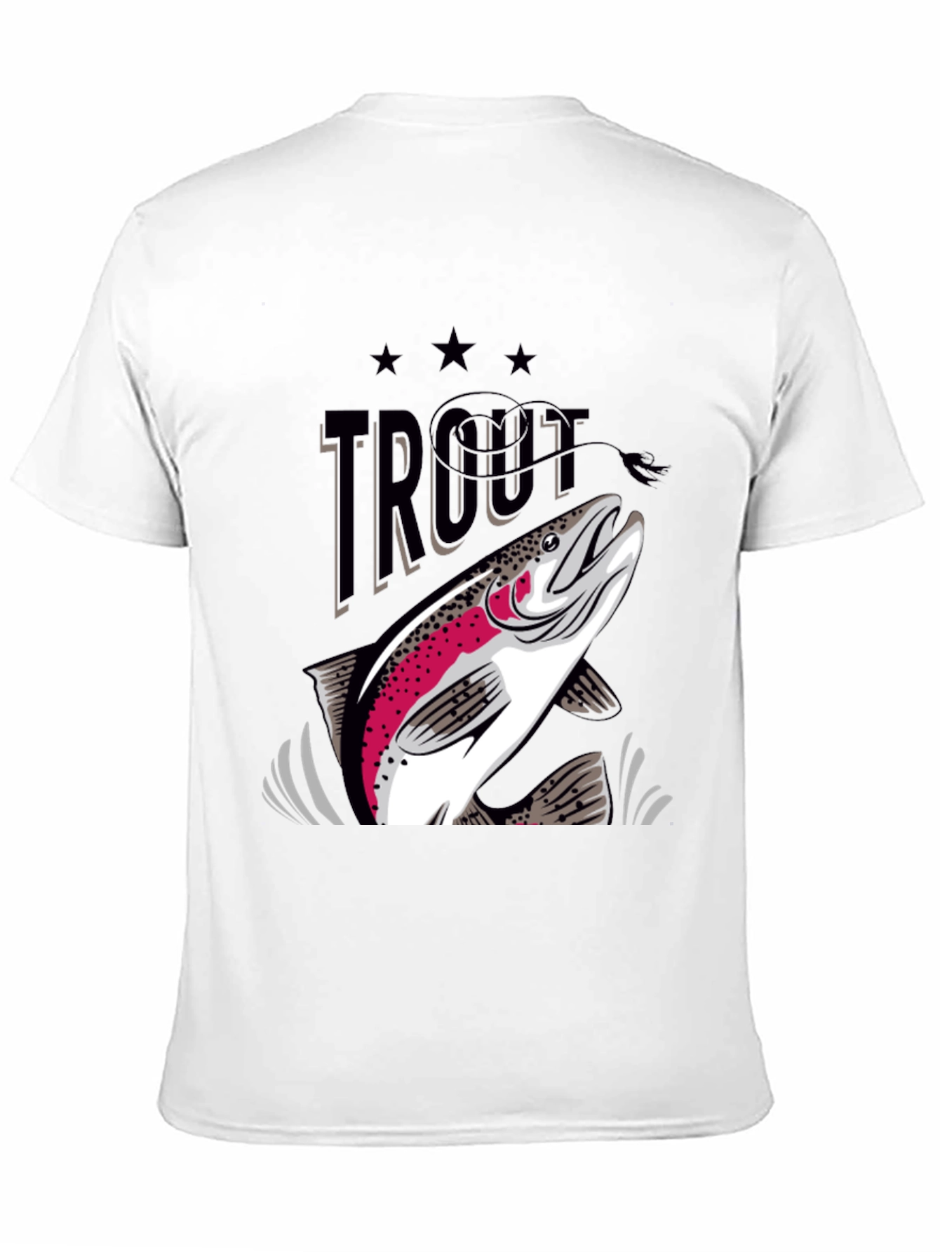 Trout Graphic Print Crew Neck T-Shirt