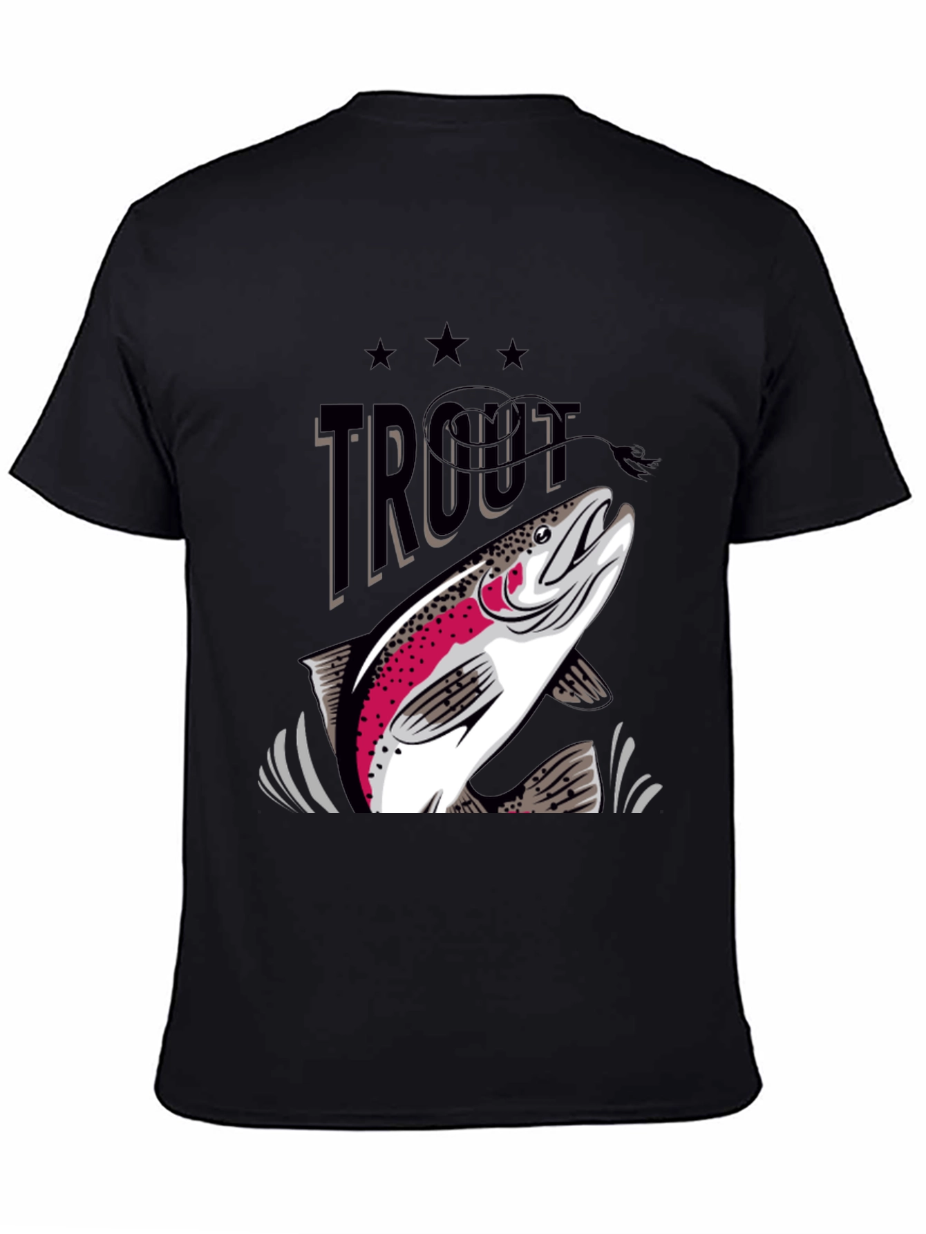 Trout Graphic Print Crew Neck T-Shirt