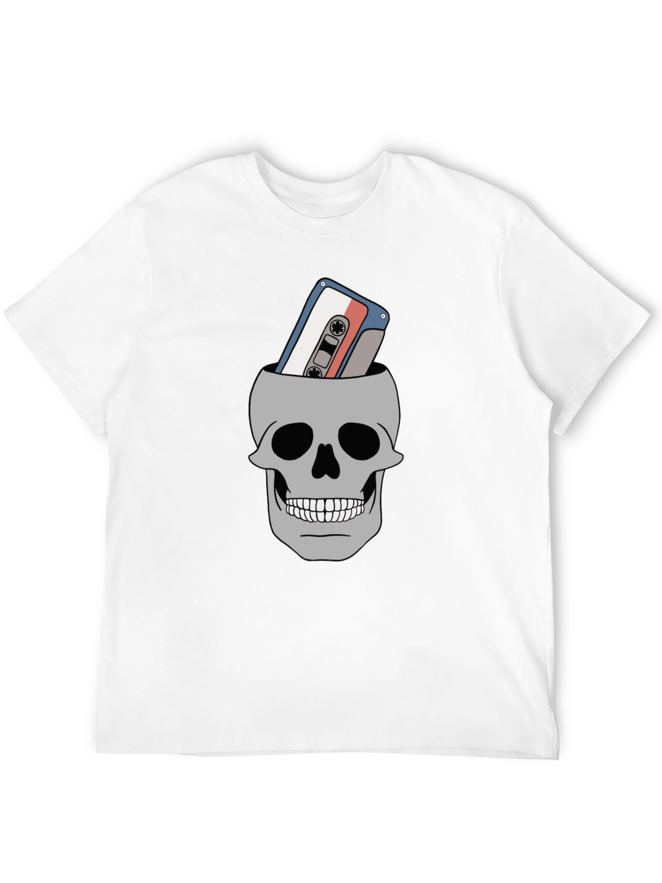 Skull Cassette Tape Graphic Tee