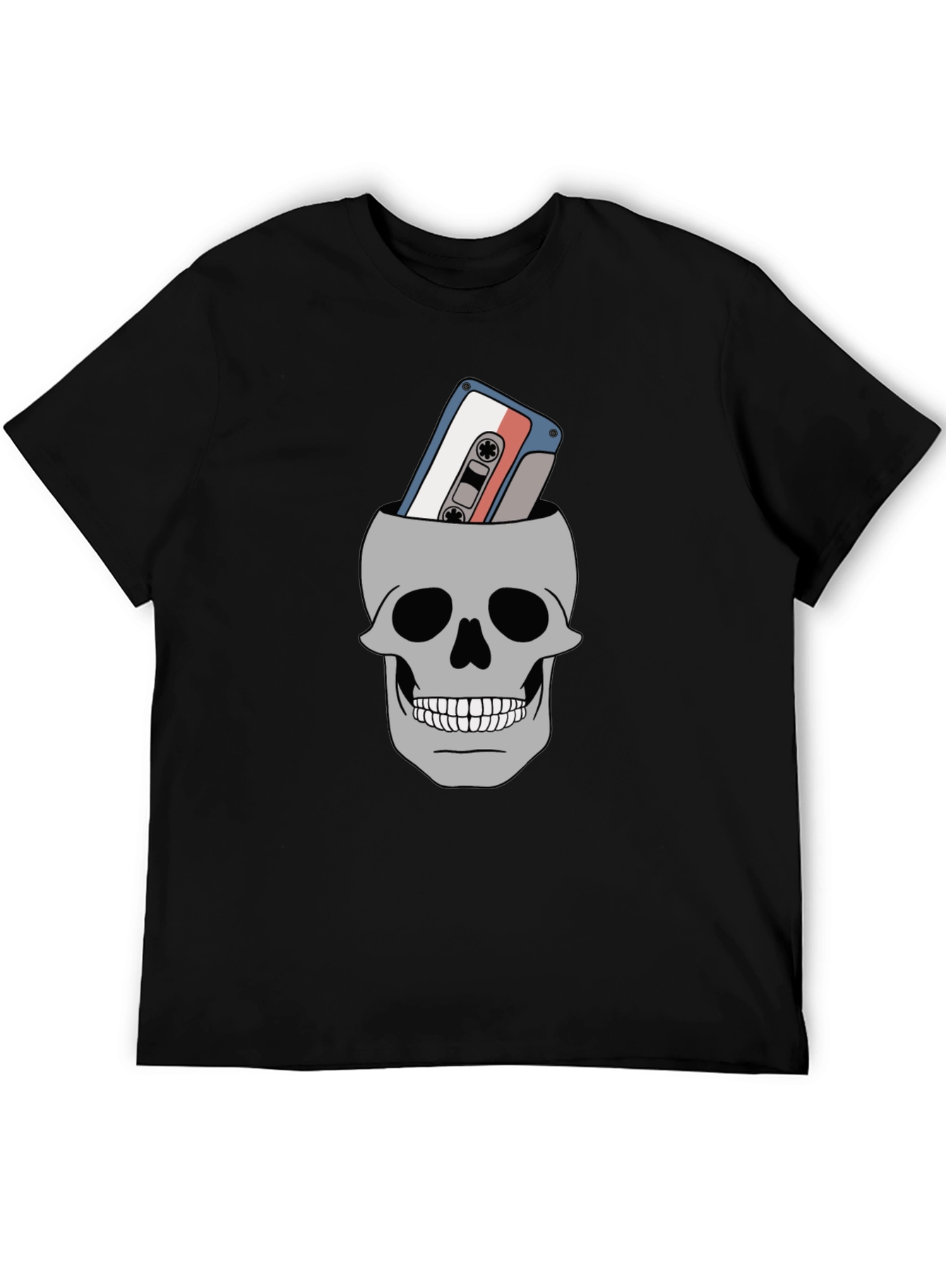 Skull Cassette Tape Graphic Tee