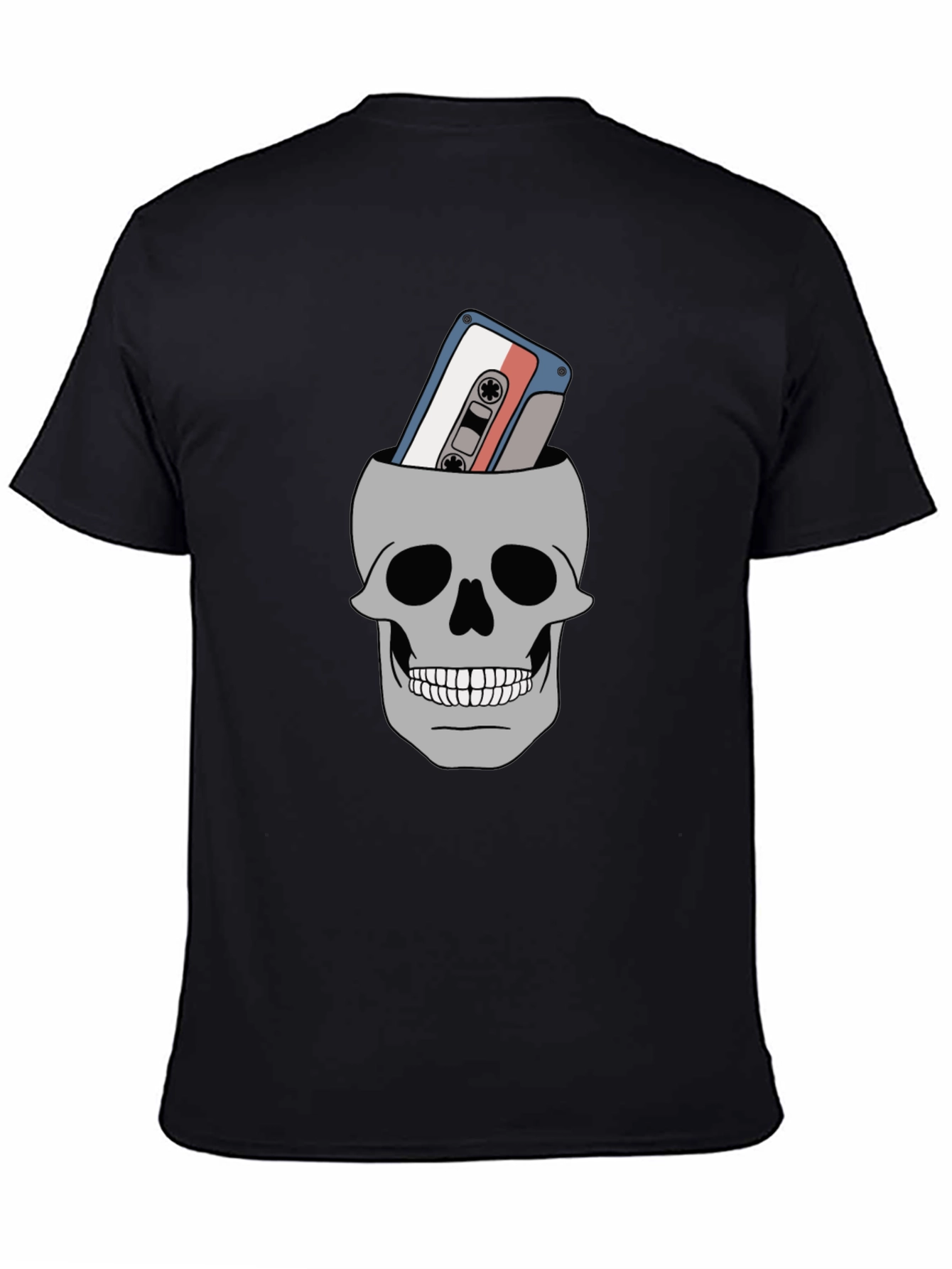Skull Cassette Tape Graphic Tee