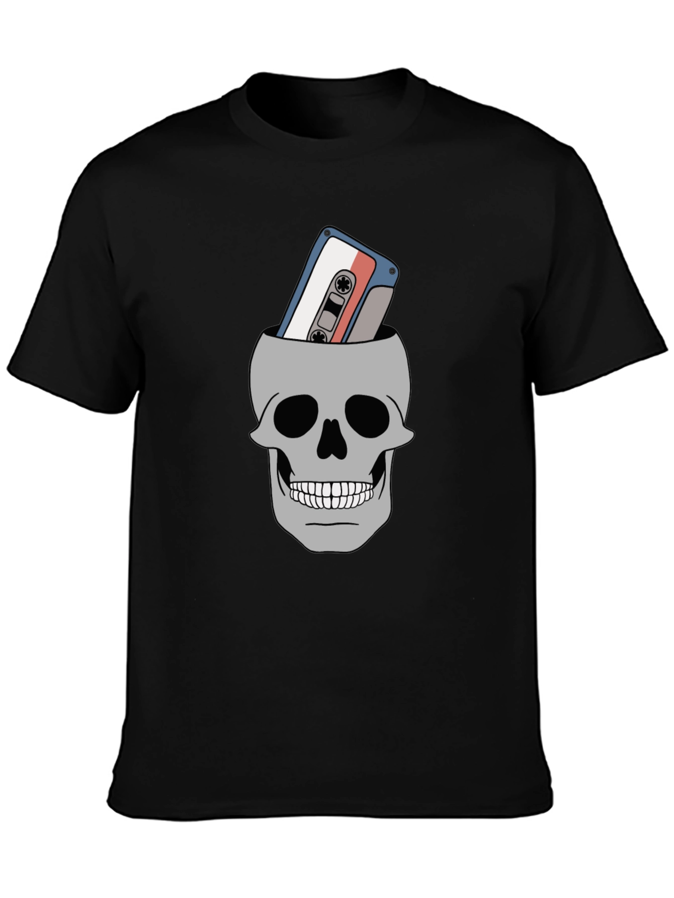 Skull Cassette Tape Graphic Tee