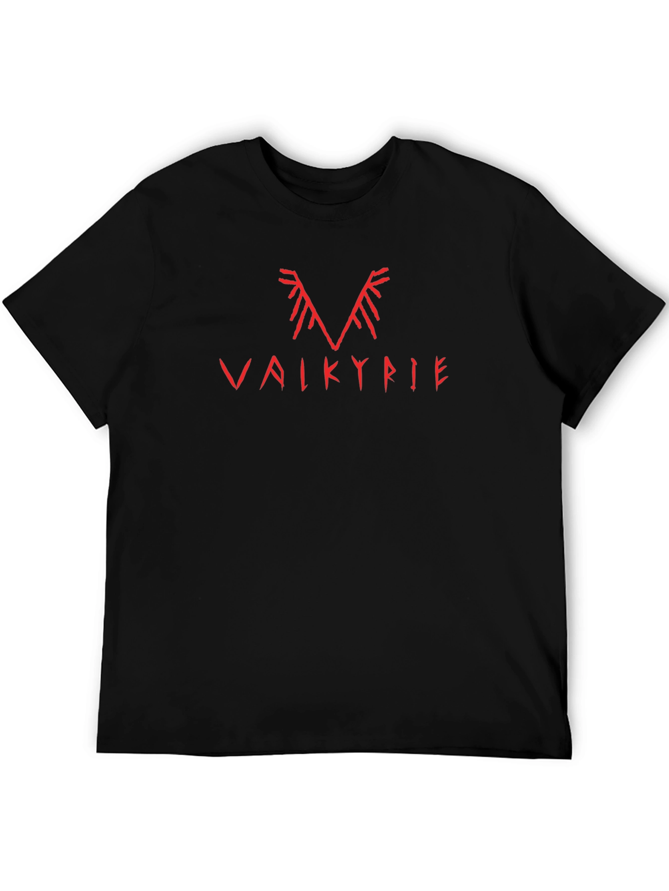 Valkyrie Graphic Tee - Red Print Black Shirt