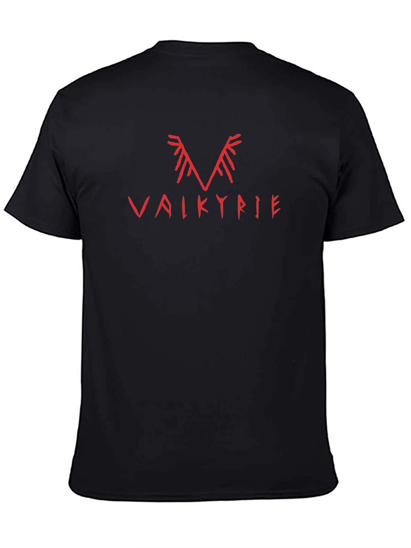 Valkyrie Graphic Tee - Red Print Black Shirt