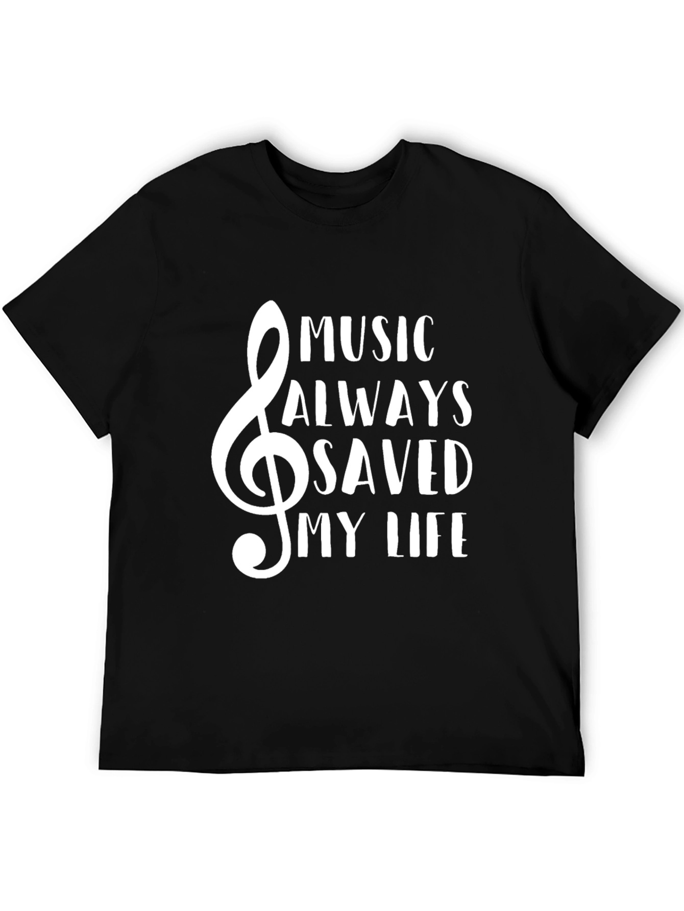 Music Saved My Life Tee - Black Crewneck T-Shirt