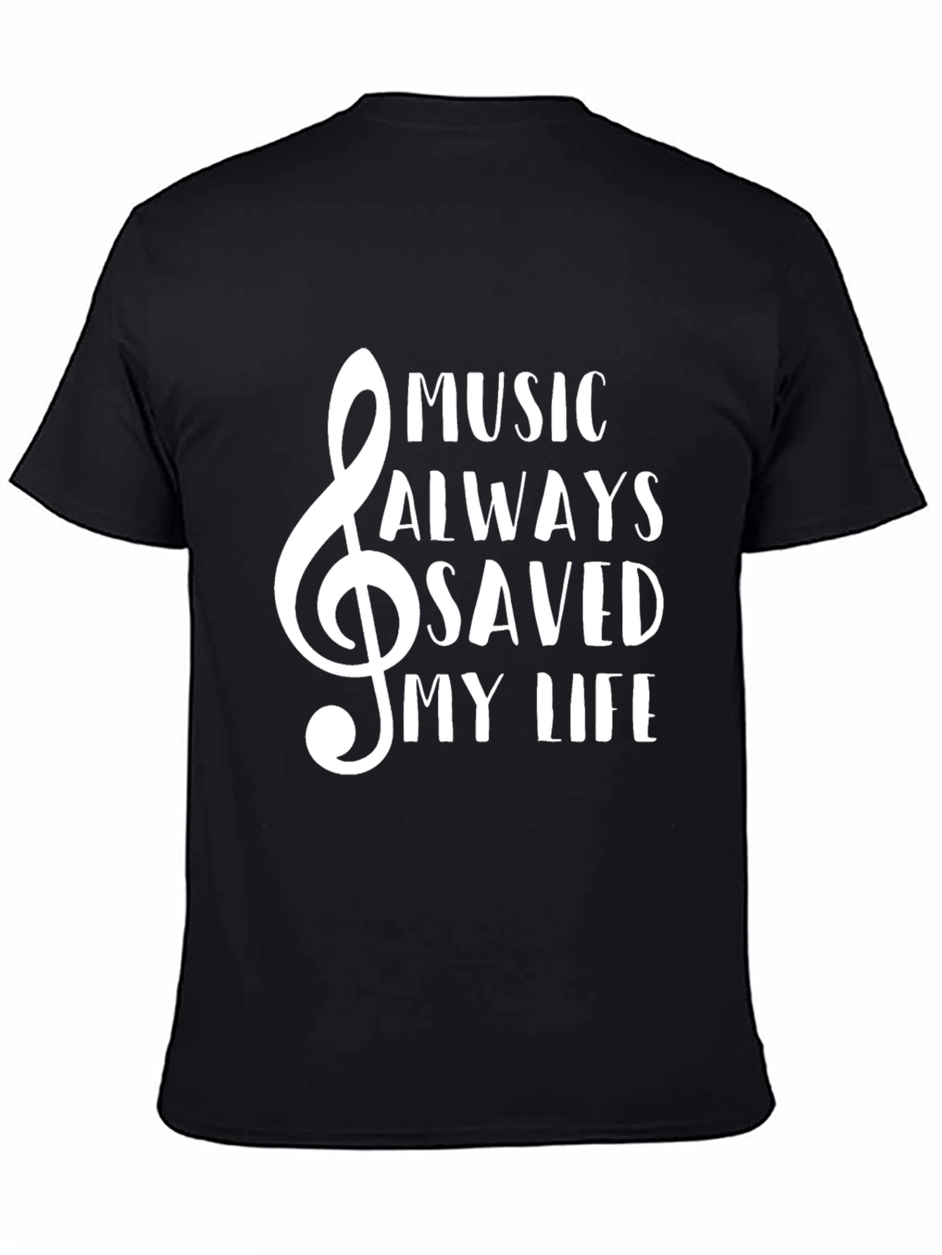 Music Saved My Life Tee - Black Crewneck T-Shirt