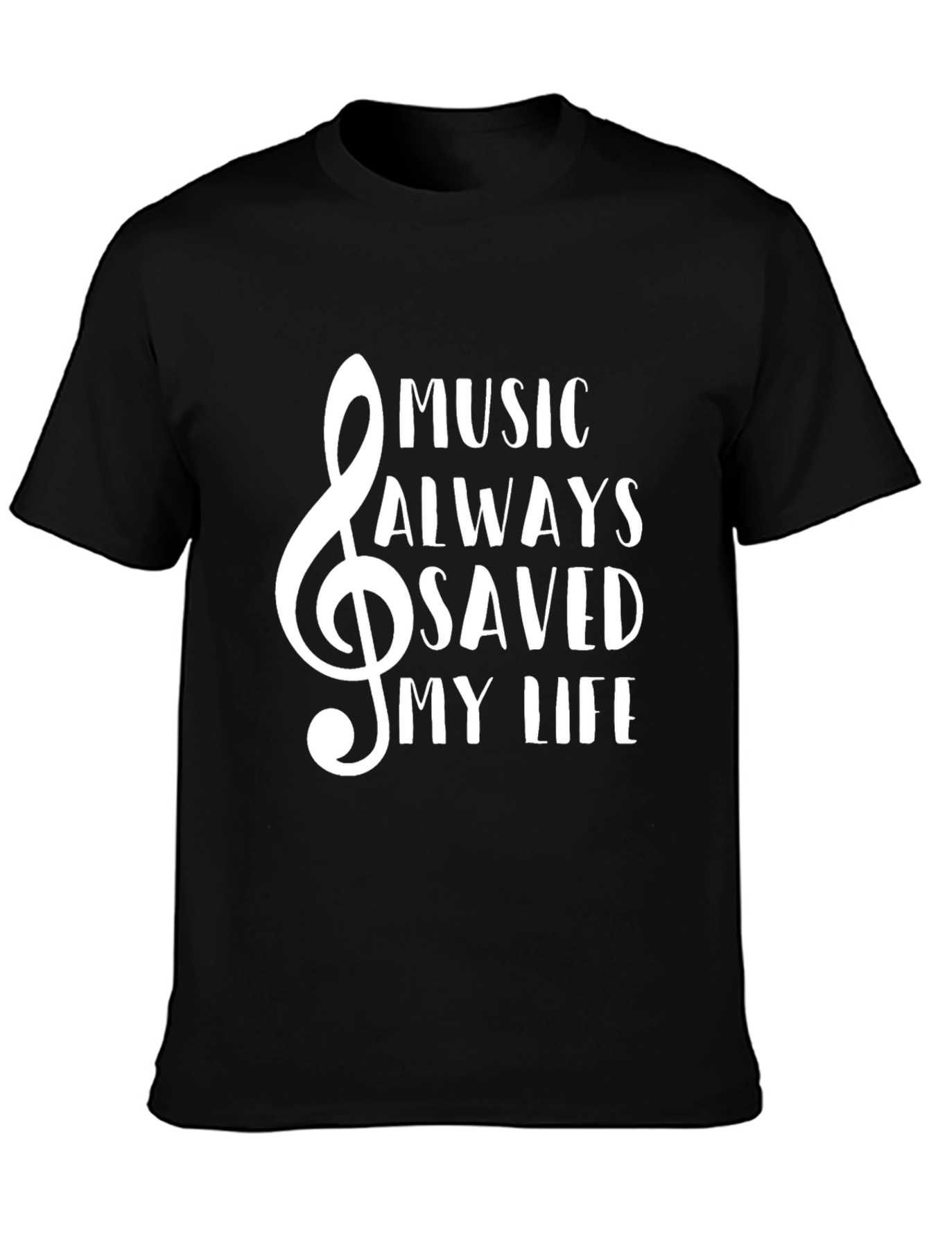 Music Saved My Life Tee - Black Crewneck T-Shirt