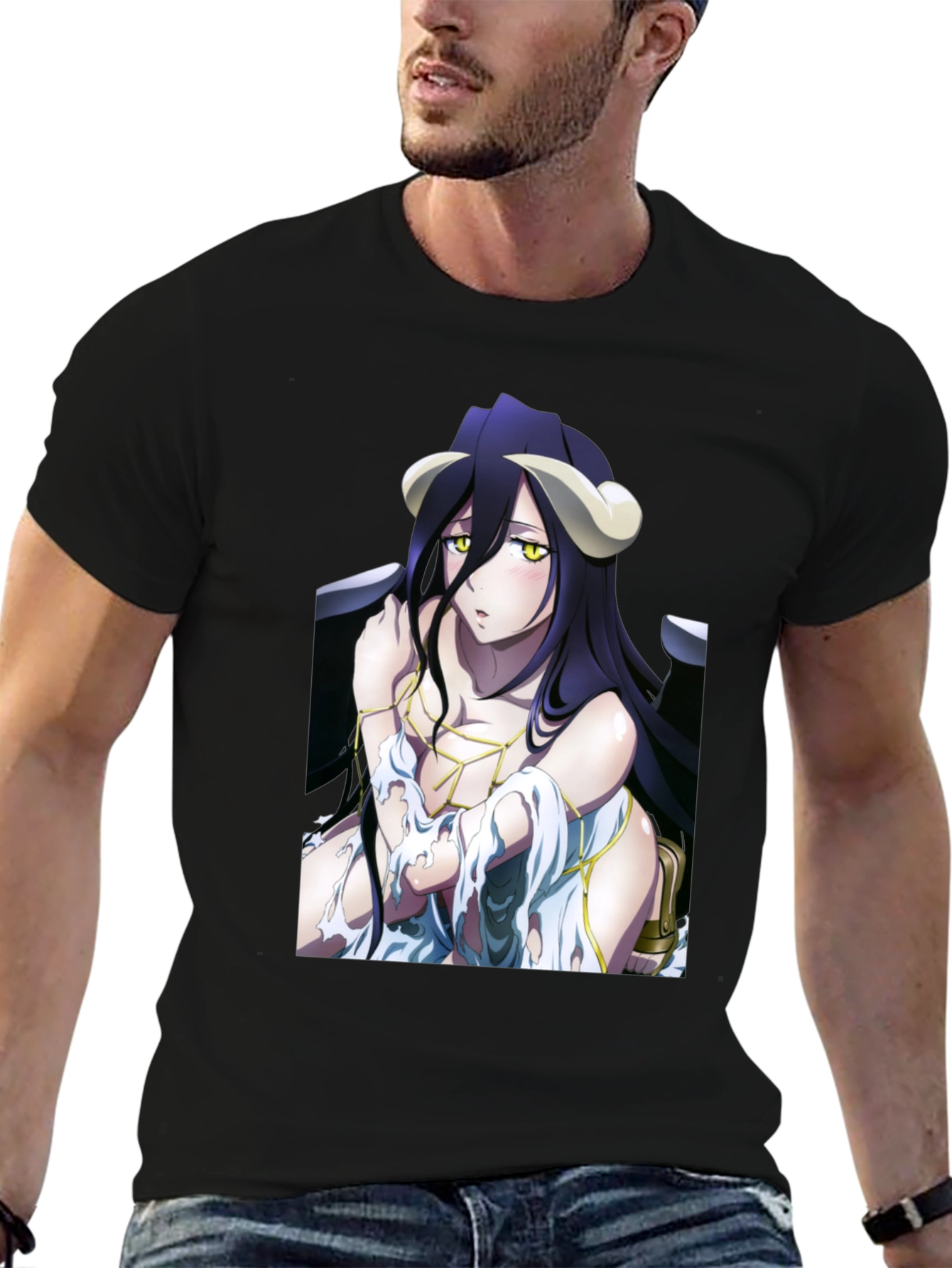 Albedo Overlord Anime Graphic Black T-Shirt