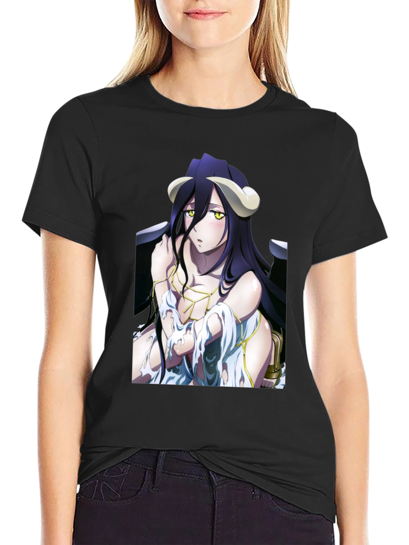 Albedo Overlord Anime Graphic Black T-Shirt