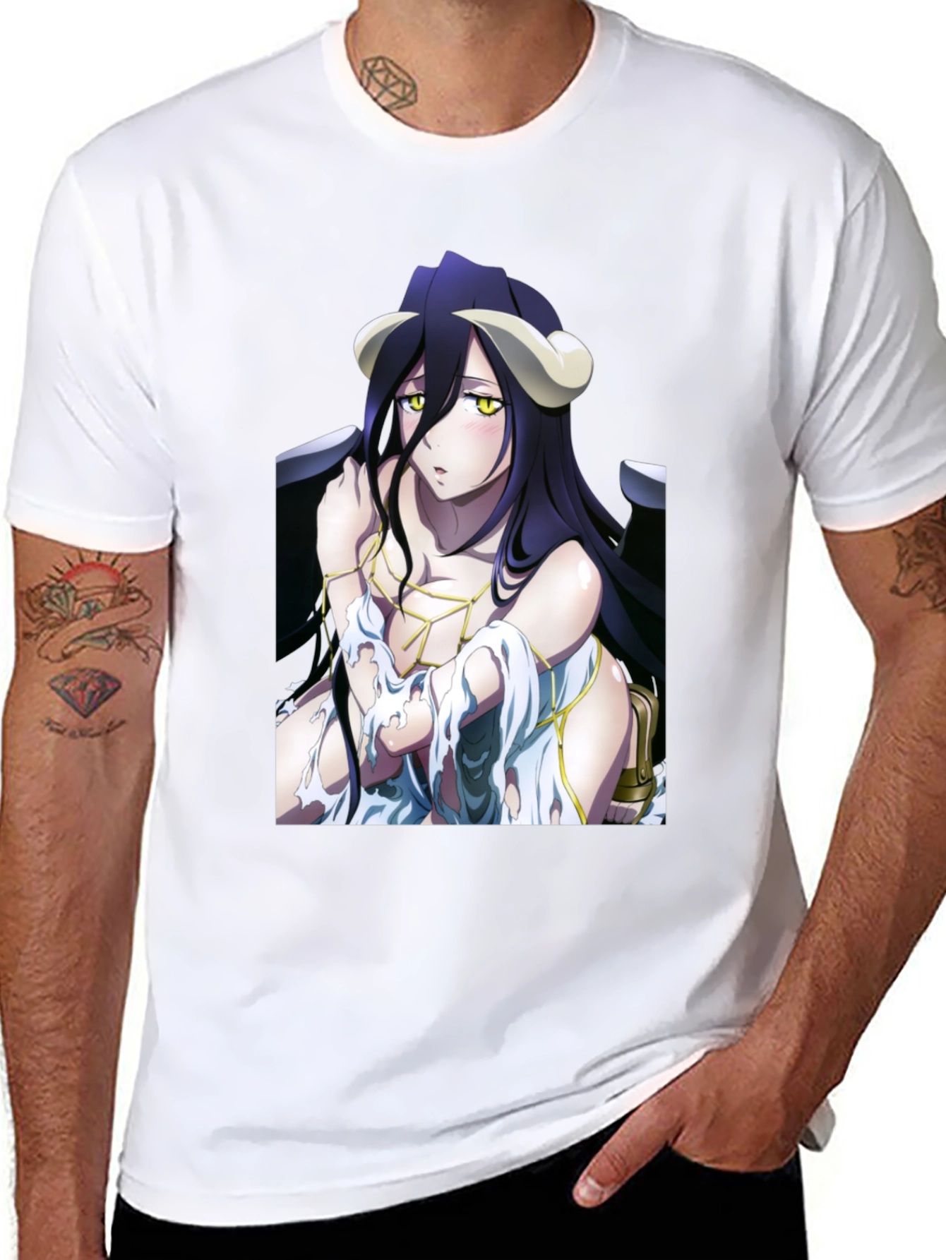Albedo Overlord Anime Graphic Black T-Shirt