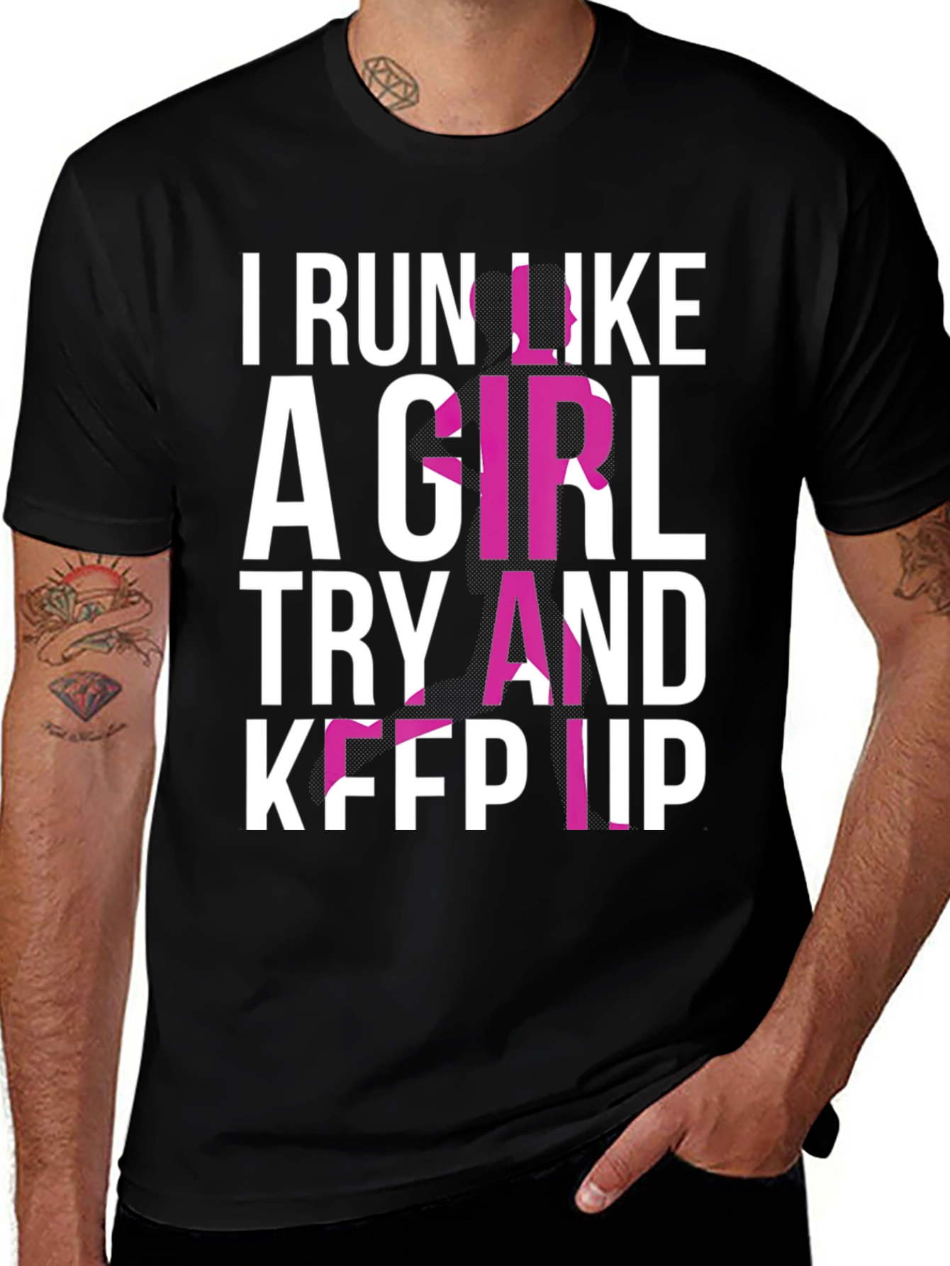 I Run Like A Girl T-Shirt - Black