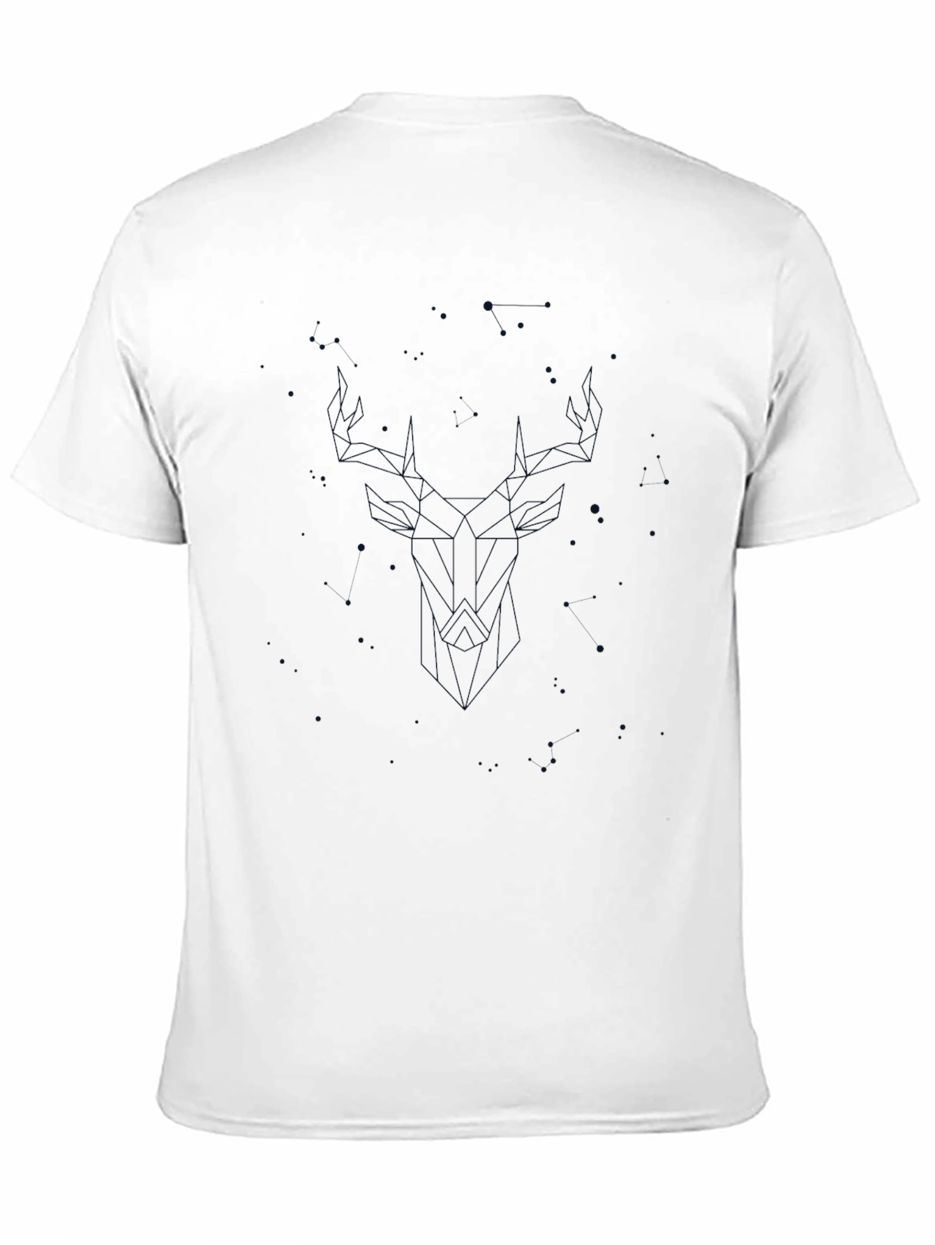 Geometric Deer Graphic Tee - Modern Black T-Shirt