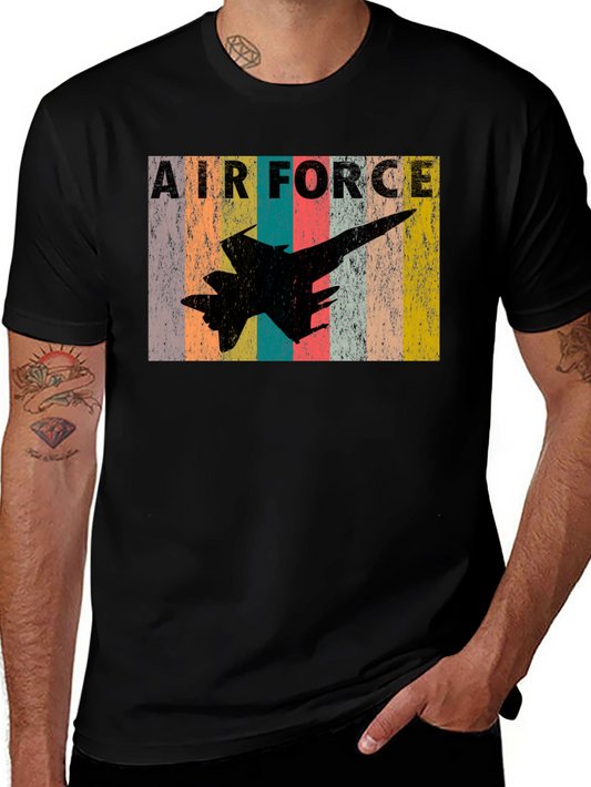 Vintage Air Force Jet T-Shirt - Black
