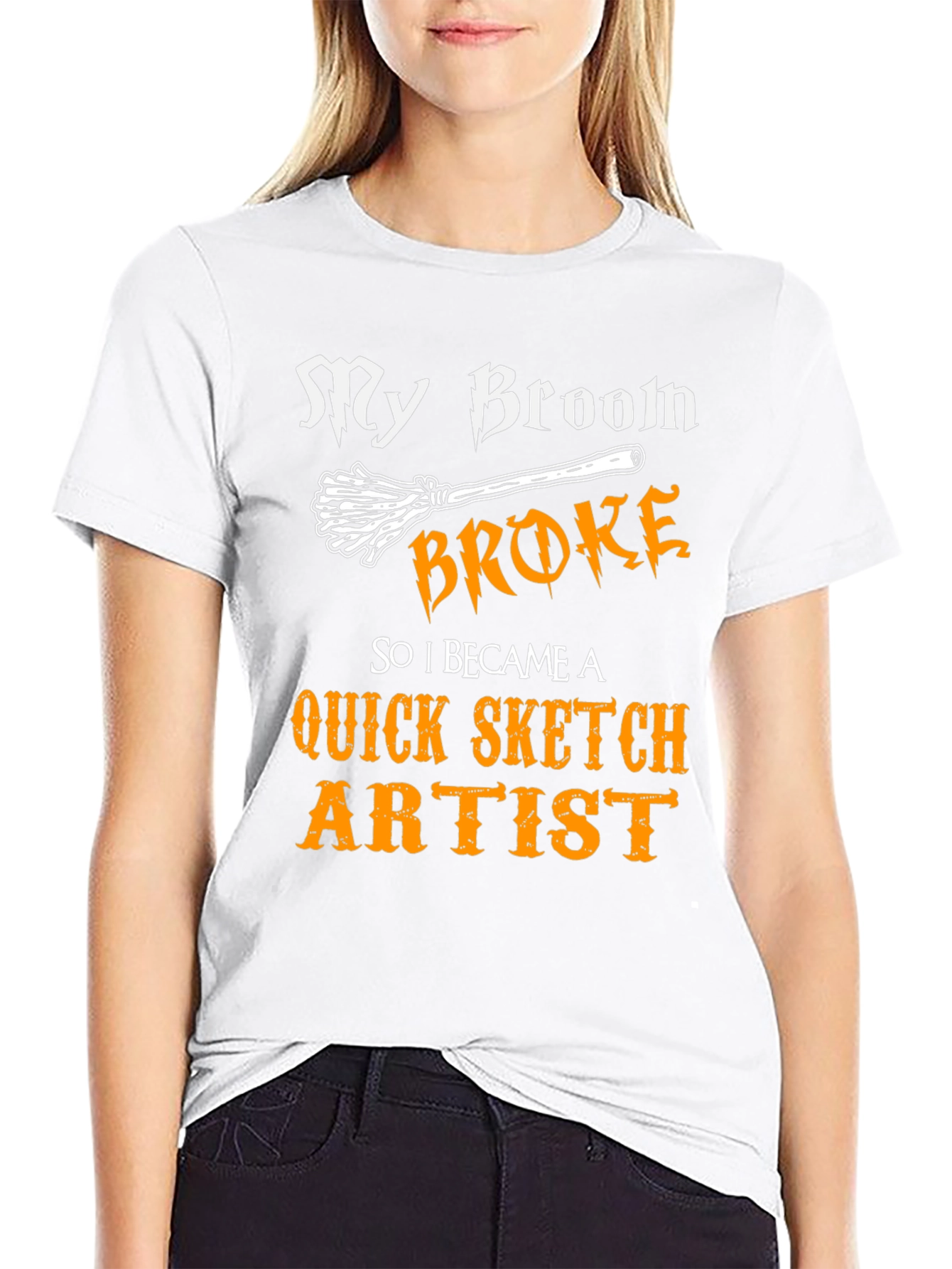 Funny Broom Broke Artist Graphic Tee